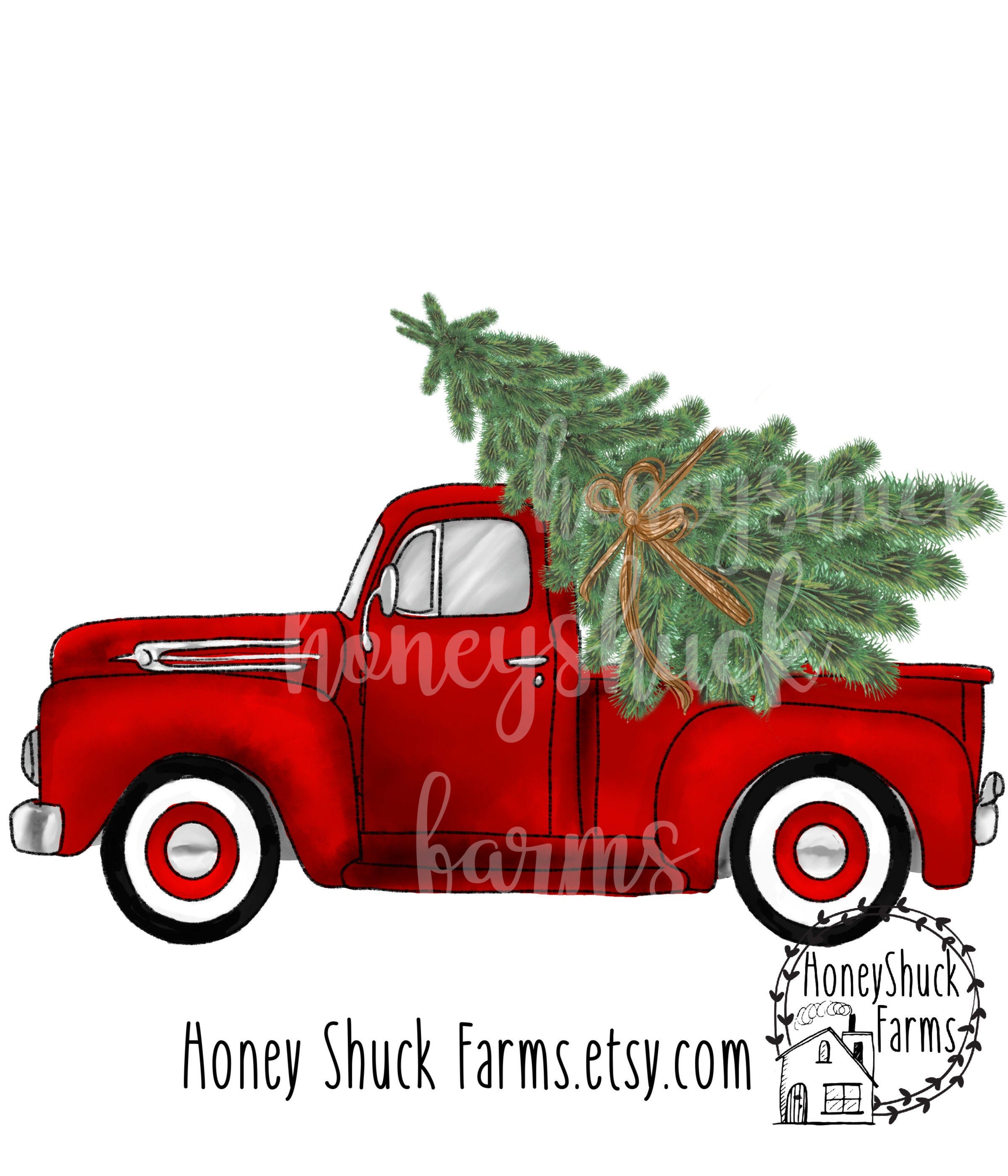 Red Truck Christmas Tree Sublimation Digital Download, Christmas, Truck with Tree png, Digital Graphics Clipart, Christmas Shirt Designs