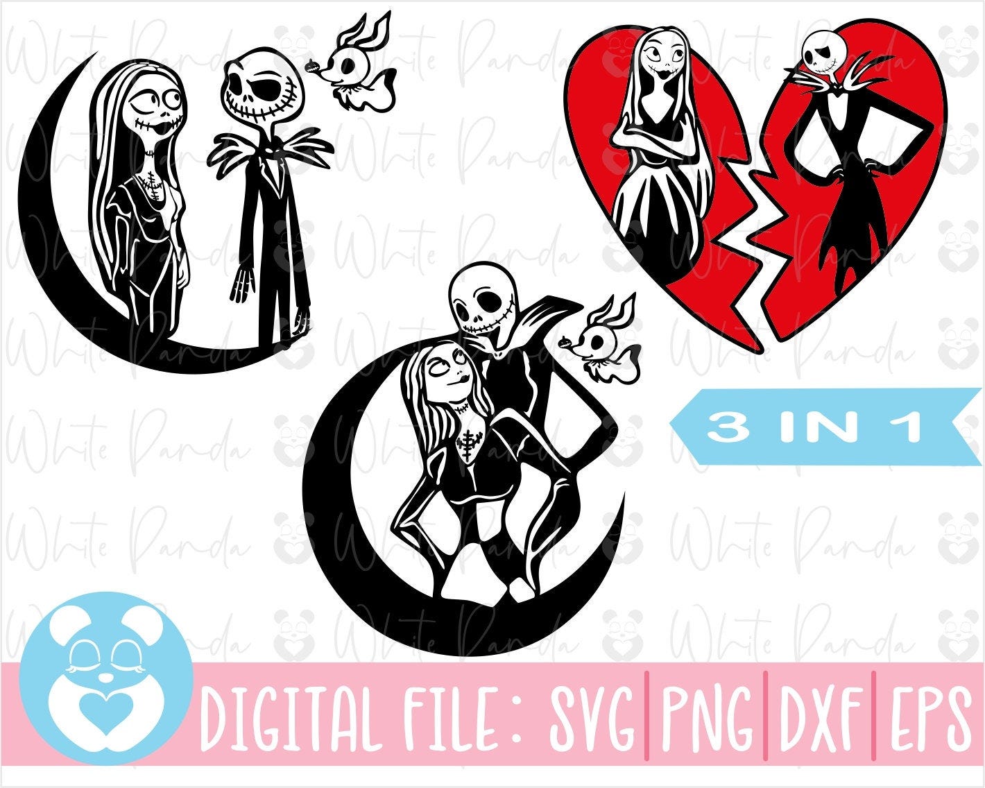 Jack and Sally Svg, Sally Svg, Jack Skellington Svg, The Nightmare Before Christmas Svg,Files for Cricut,Silhouette,Instant Download,Dxf,Png