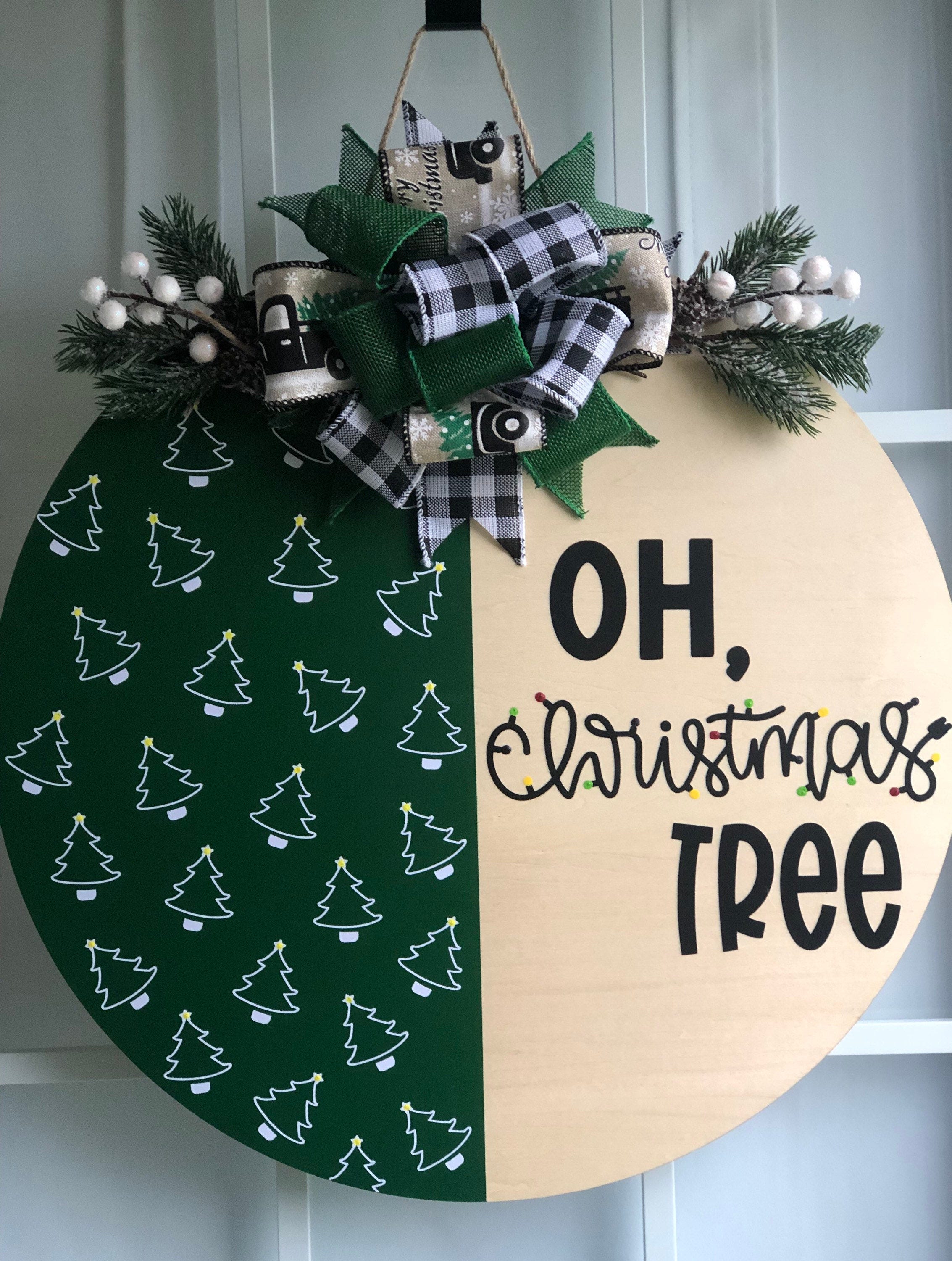 Oh Christmas Tree Door Sign | Christmas Door Sign | Holiday Door Sign