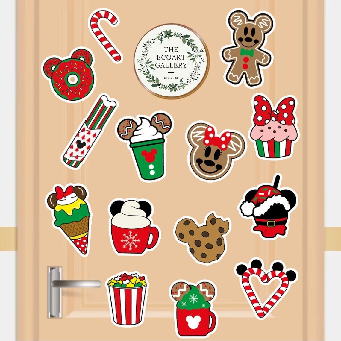 Disney Christmas Snacks Drinks Very Merrytime Cruise Magnet, Mickey Minnie Gingerbread Cookie Family Magnet For Cruise Ship Stateroom Door