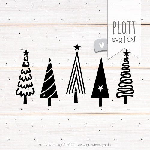 Plotter file Christmas trees Christmas tree svg dxf