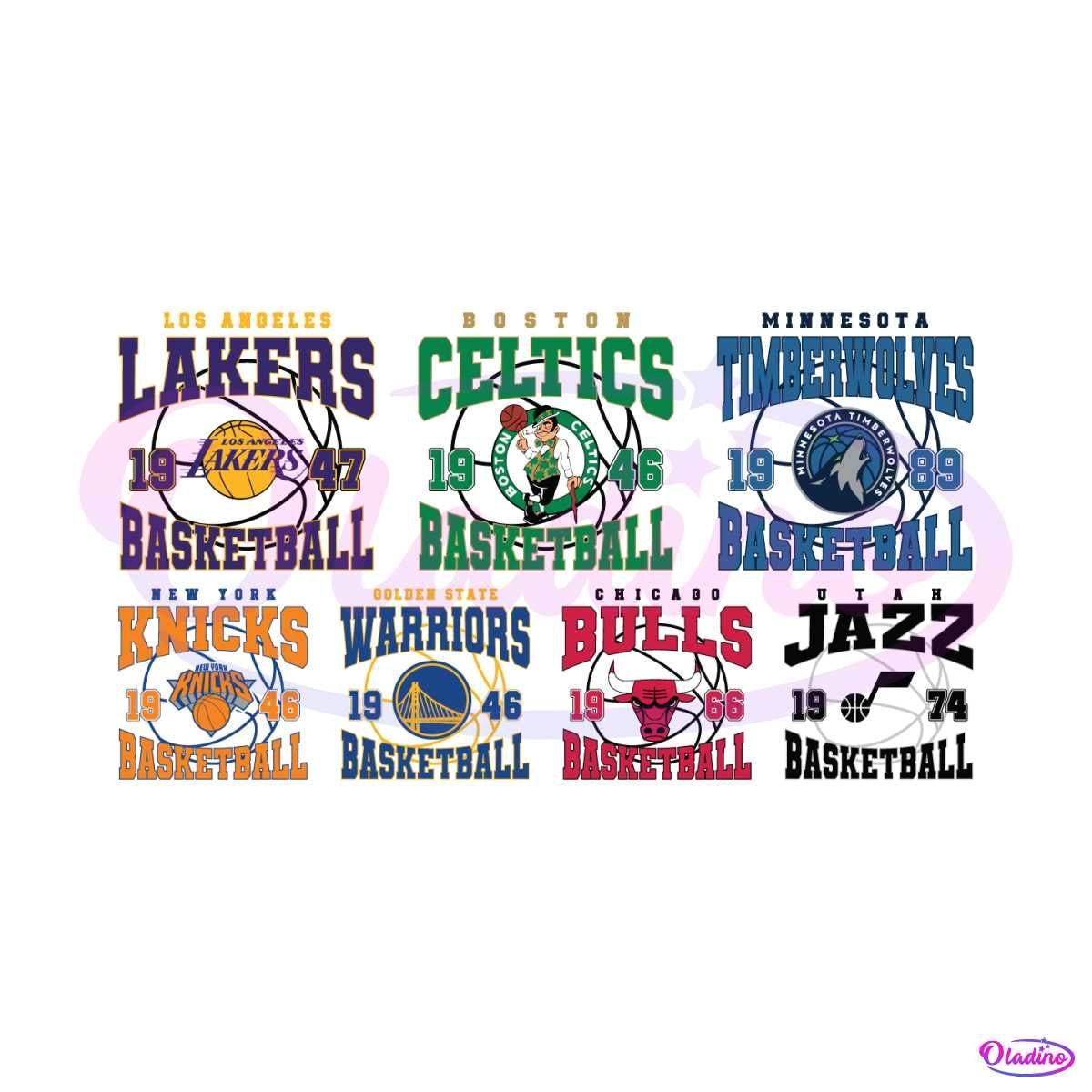 Vintage Basketball NBA Team Logo SVG Bundle