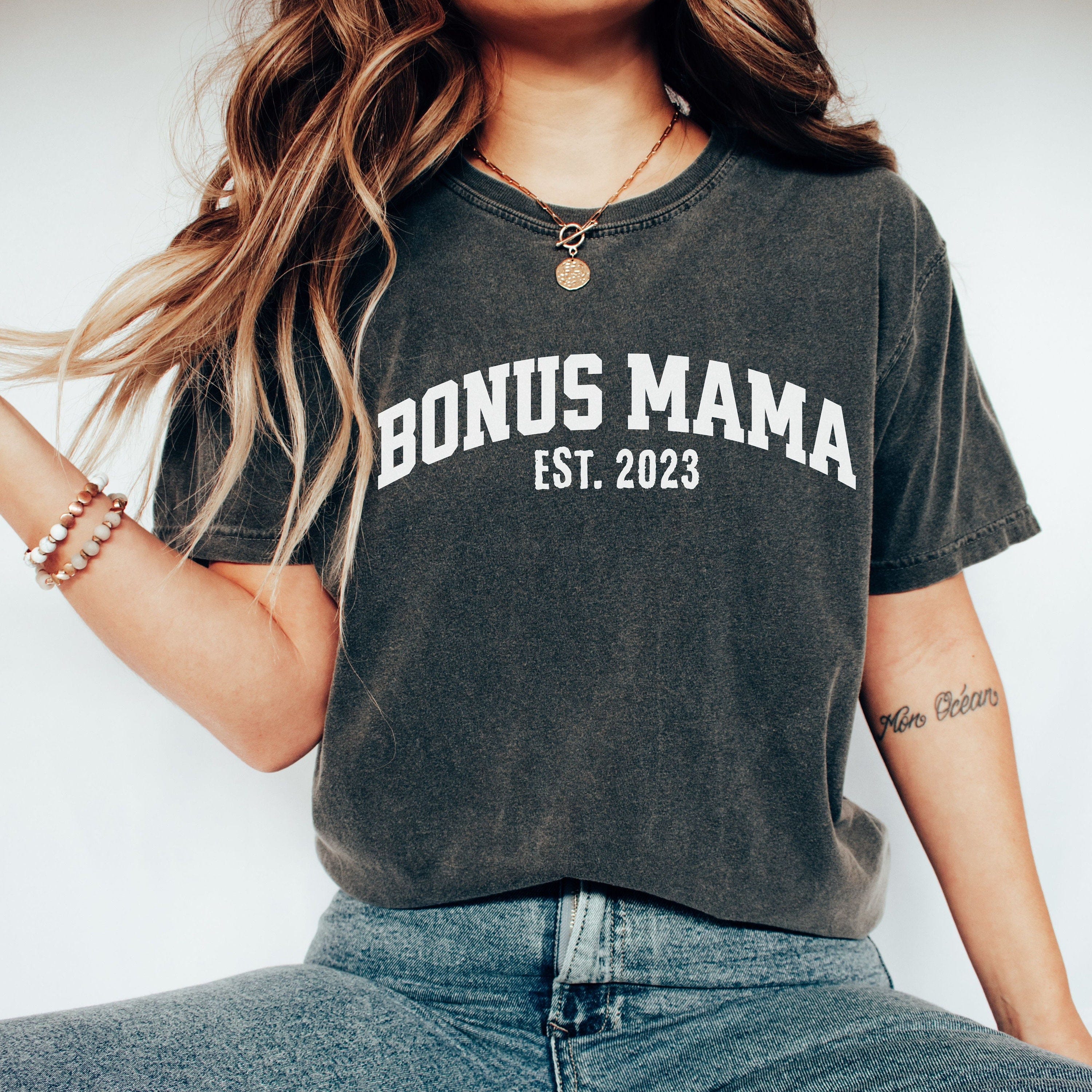 Custom Bonus Mama Mom Shirts Gift For Stepmom,Personalized Step Mother Est T-Shirt,Bonus Mommy Tee,Mom Birthday Shirt,Mother