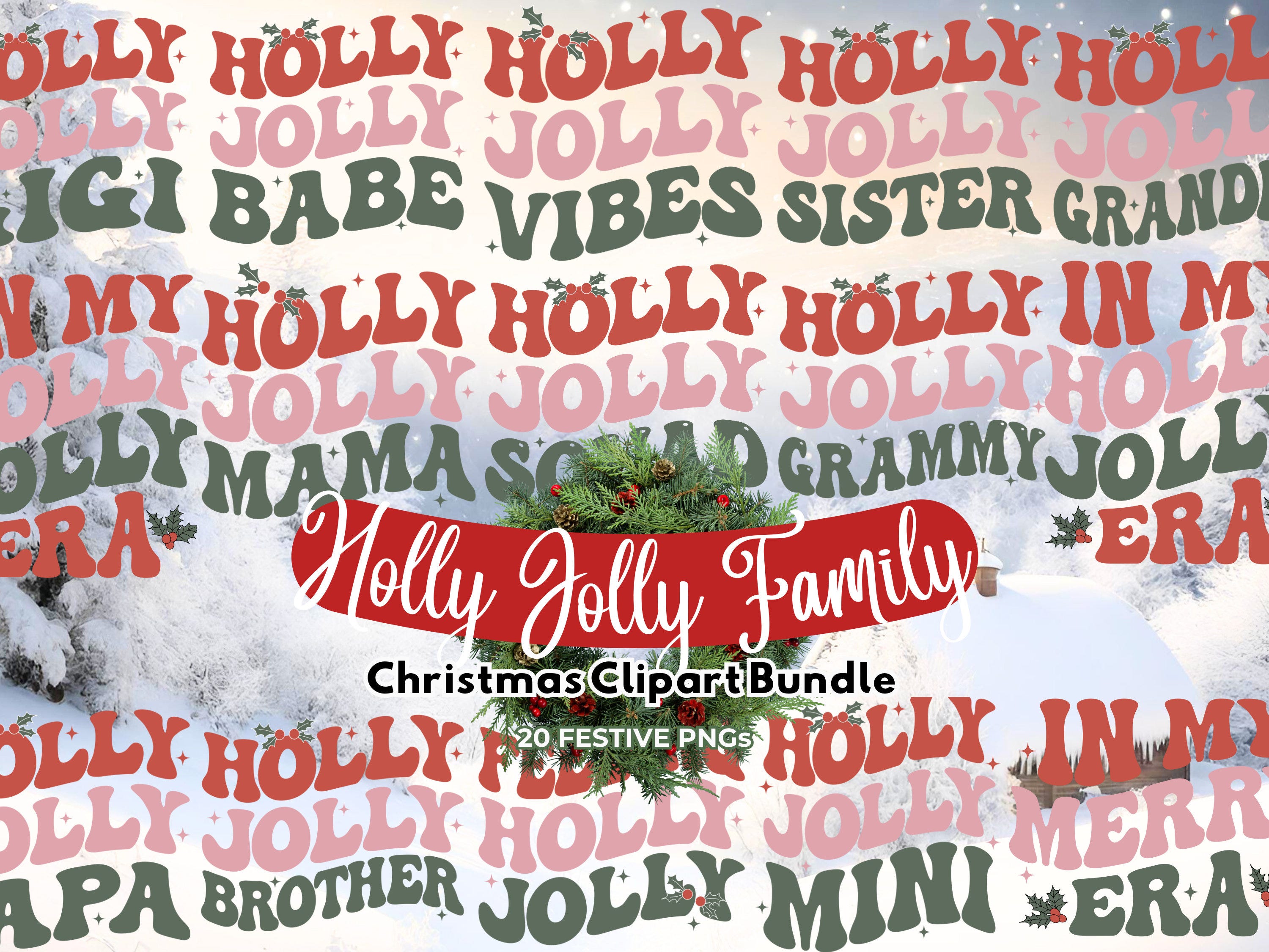 Holly Jolly Family Bundle, Holly Jolly SVG PNG, Christmas Sublimation Designs, Christmas PNG Bundle, Retro Christmas, Funny Christmas Bundle