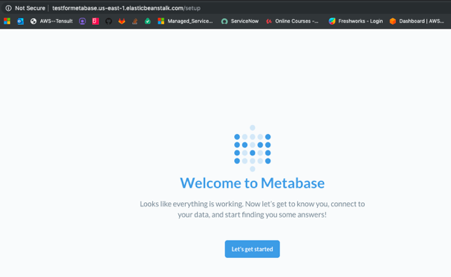 Metabase Homepage.
