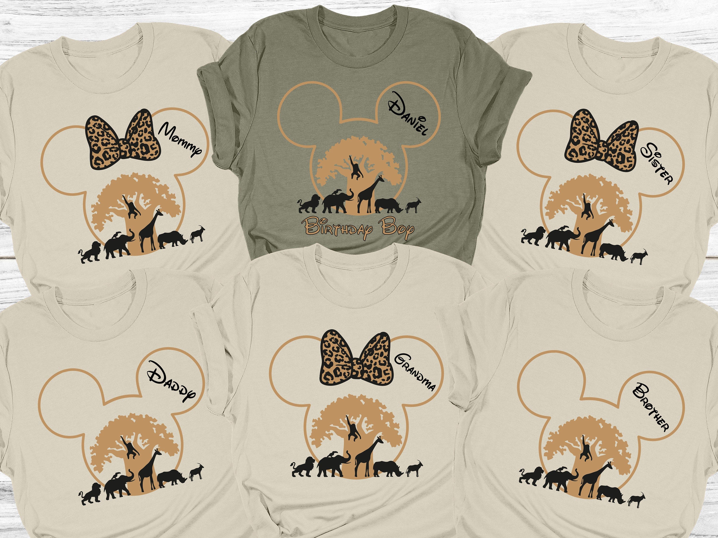 Custom Disney Animal Kingdom Shirts, Safari Family Matching Shirts, Disney Trip Shirts, Disney Birthday Shirt, Disneyworld Custom Name Shirt