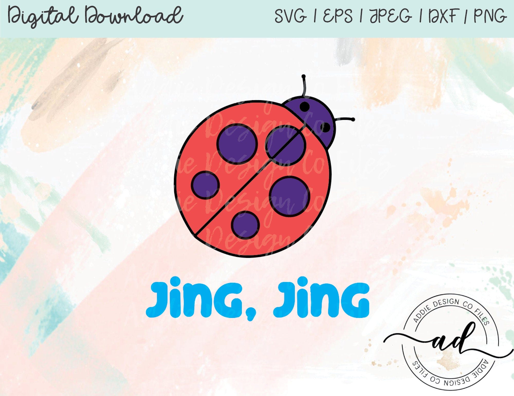 Bluey Inspired SVG- Little Bug- Jing Jing