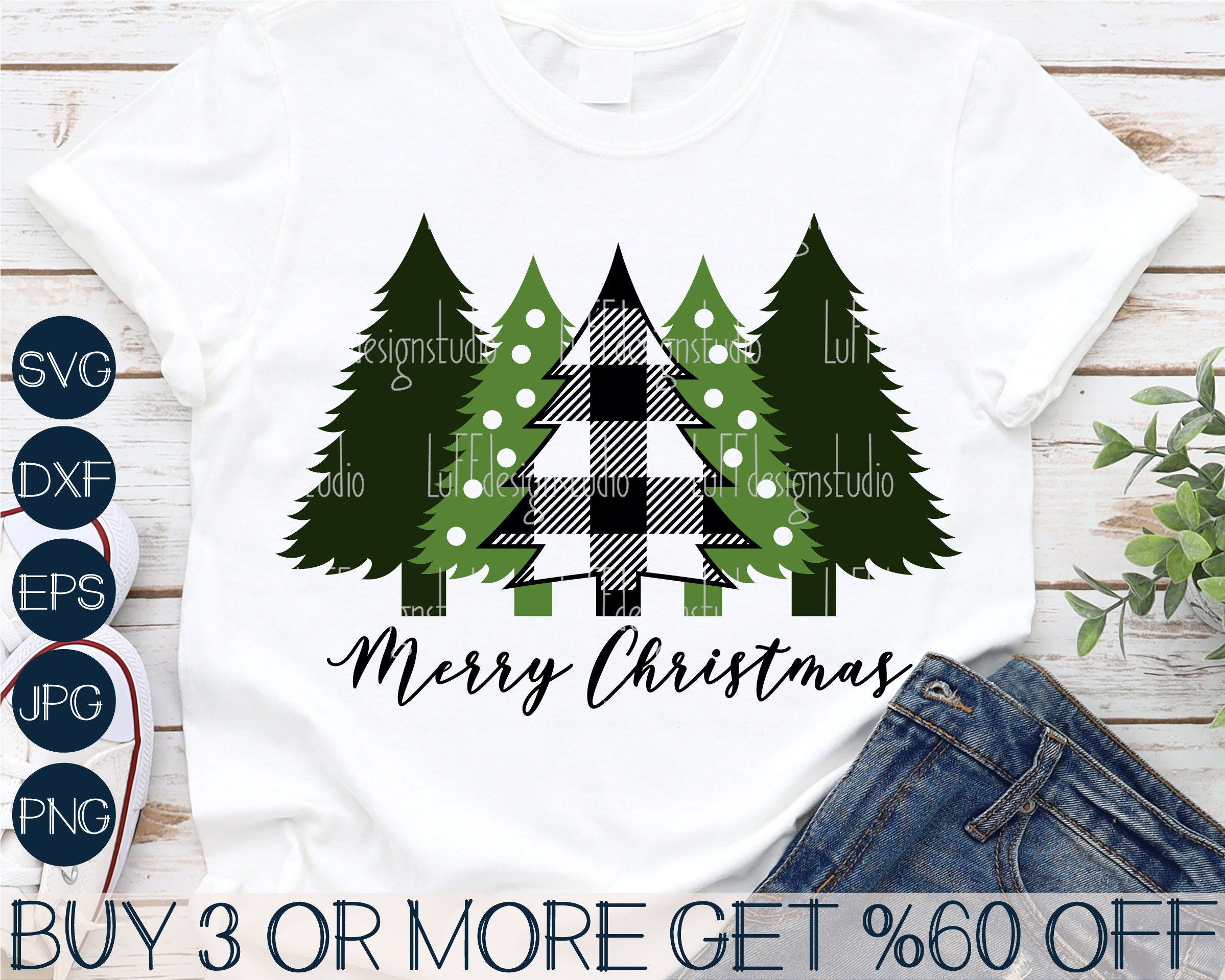 Christmas Tree SVG, Merry Christmas SVG, Buffalo Plaid, Pine Tree, Dxf, Png, Svg Files For Cricut, Silhouette, Sublimation Designs Downloads