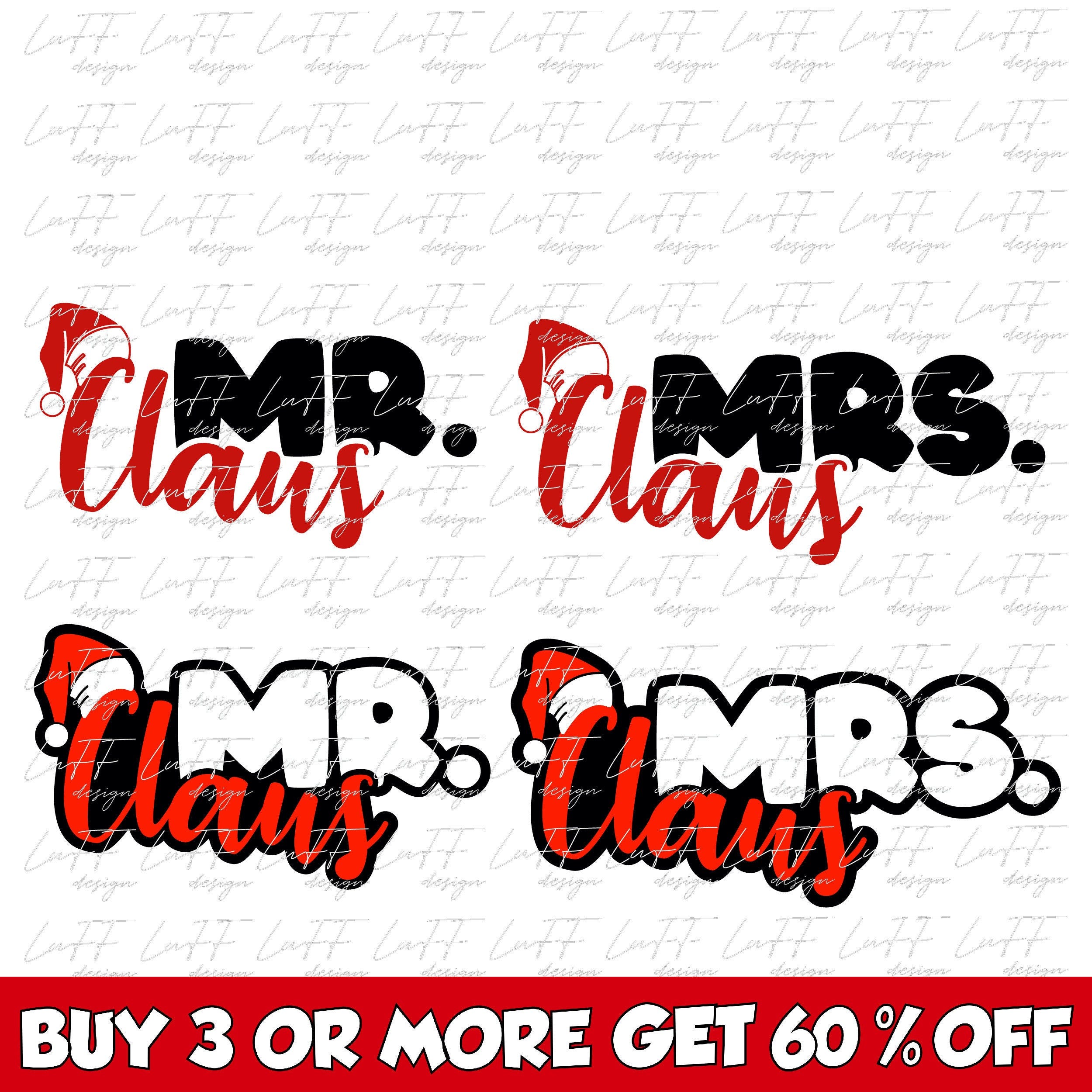 Mr Claus SVG, Mrs Claus SVG, Christmas SVG, New Year, Santa, Quote, Dxf, Png, Files For Cricut, Silhouette, Sublimation Designs Downloads