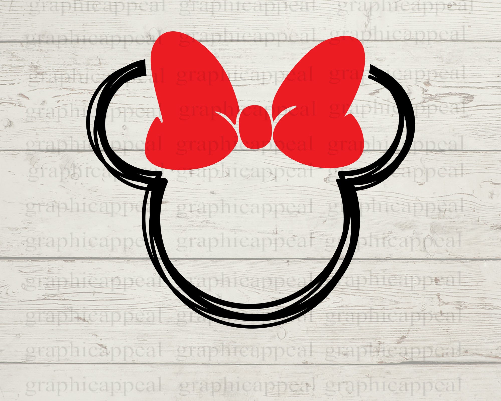 Mouse Ears Outline, SVG, Bow, Outline, Icon, Head, Clipart, Digital Download, Cut File, Decal, Iron On Transfer, Jpeg Png Eps