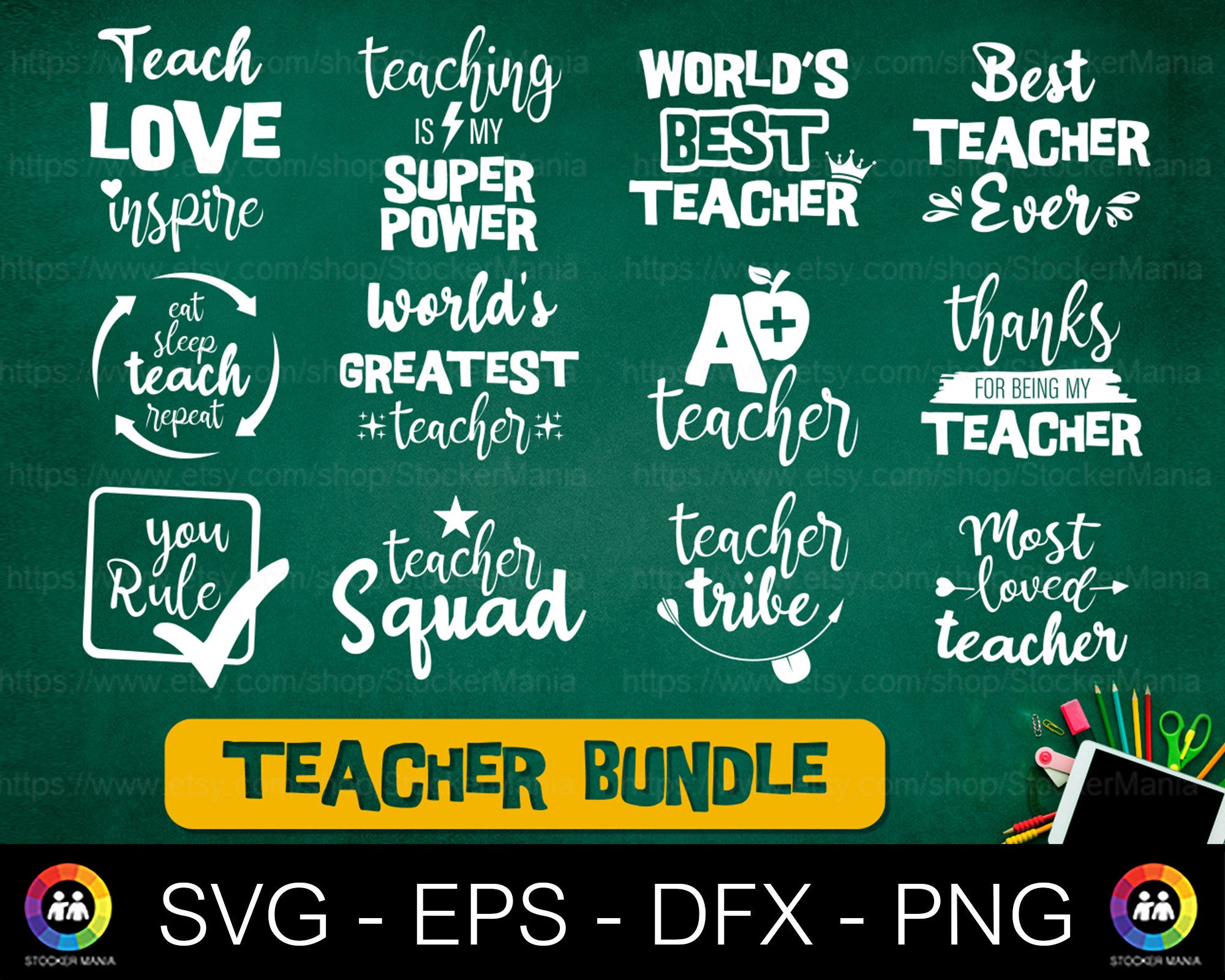 Teacher appreciation svg bundle, Teacher SVG PNG Cut File Bundle, Teacher Quote SVG, Teacher Life svg, School svg, Back to School svg
