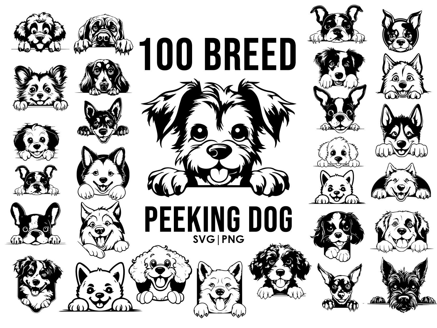 PEEKING DOG SVG, Peeking Dog Clipart, Peeking Dog Svg Files For Cricut, Peeking Dog Silhouette Svg