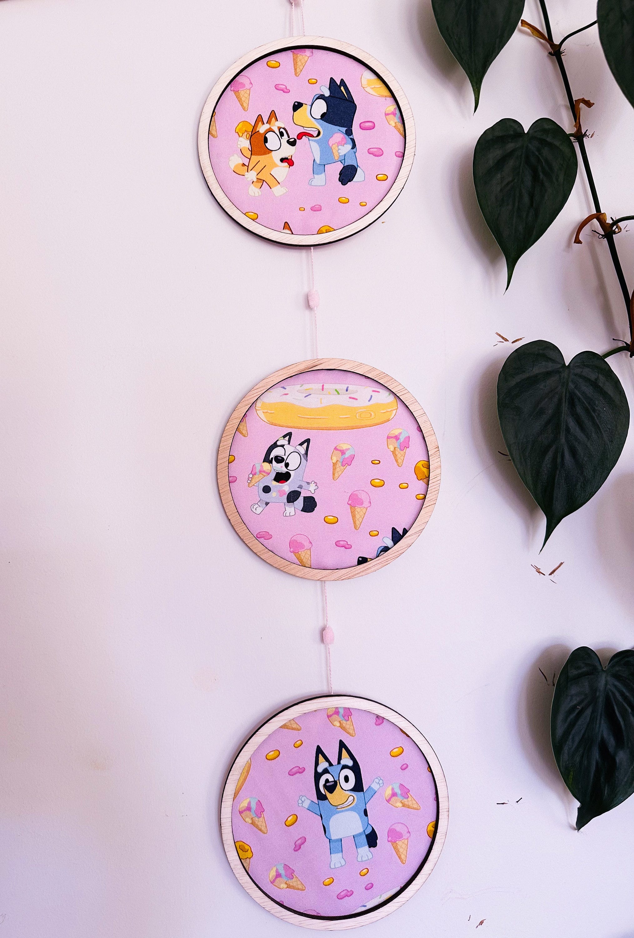 bluey bingo and muffin 3 hoop wall decor Dreamcatcher bedroom nursery decor