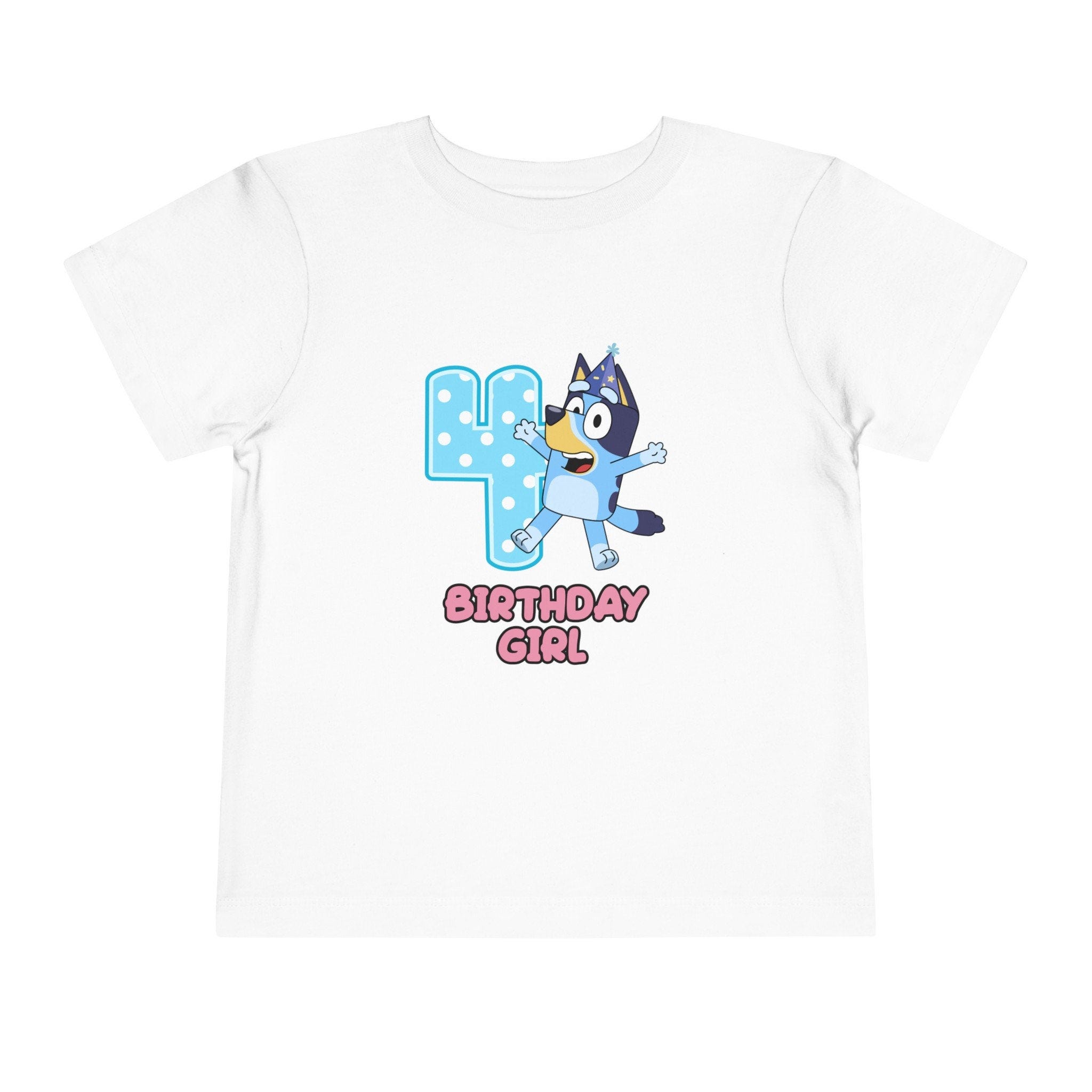 Bluey Birthday, Custom Age and Name, Custom Text, Dance Mode, Party, Bluey and Friends, Bluey Gift -Toddler Short Sleeve Tee