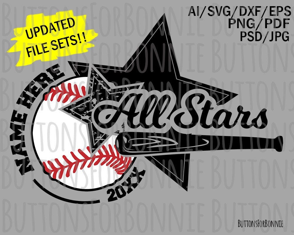 All Stars svg, Softball Svg, Baseball svg, template, emblem, softball team, Baseball team, stitching, cutting file, shirt design svg, eps