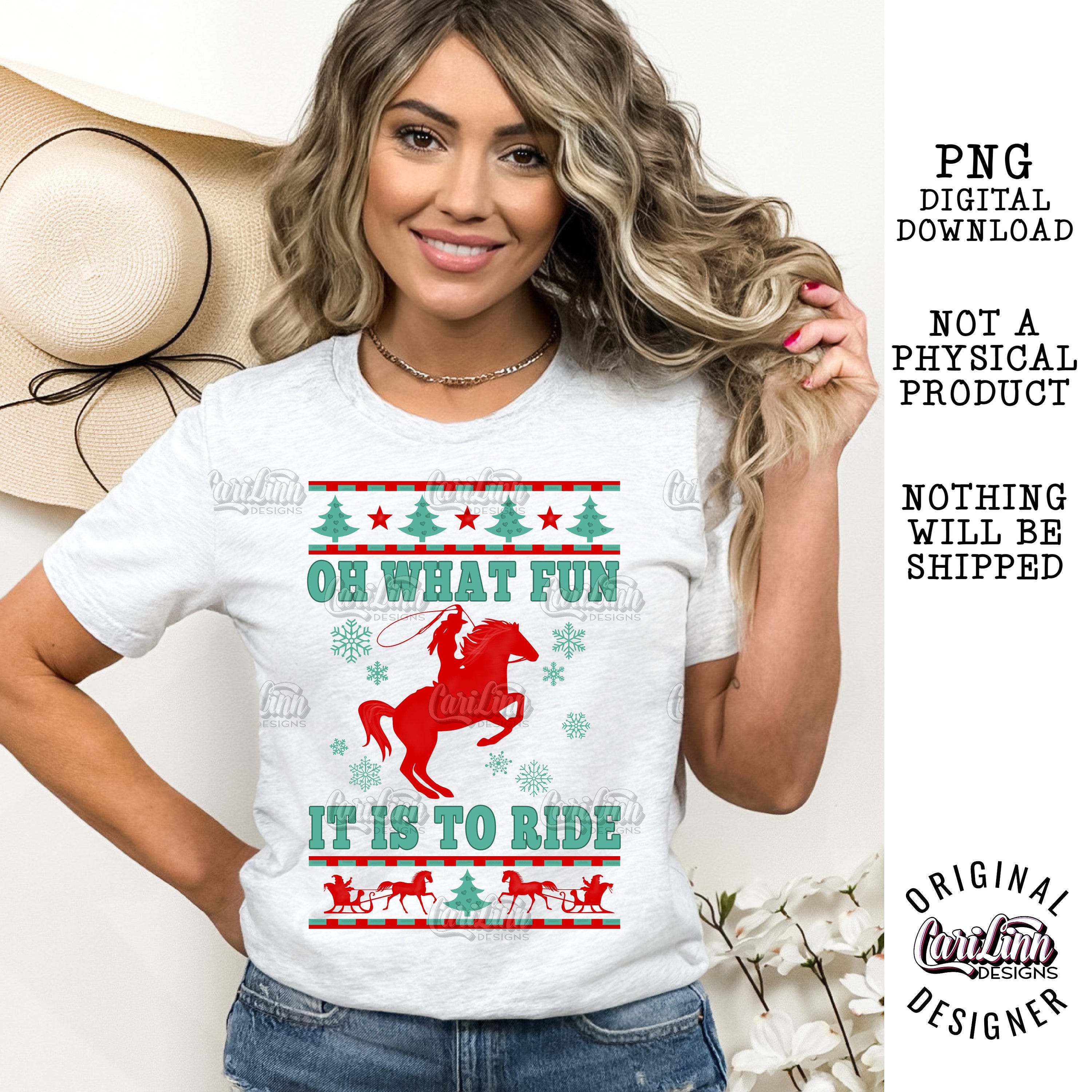 Oh What Fun it is to Ride, PNG Digital Download for Sublimation, DTF, DTG