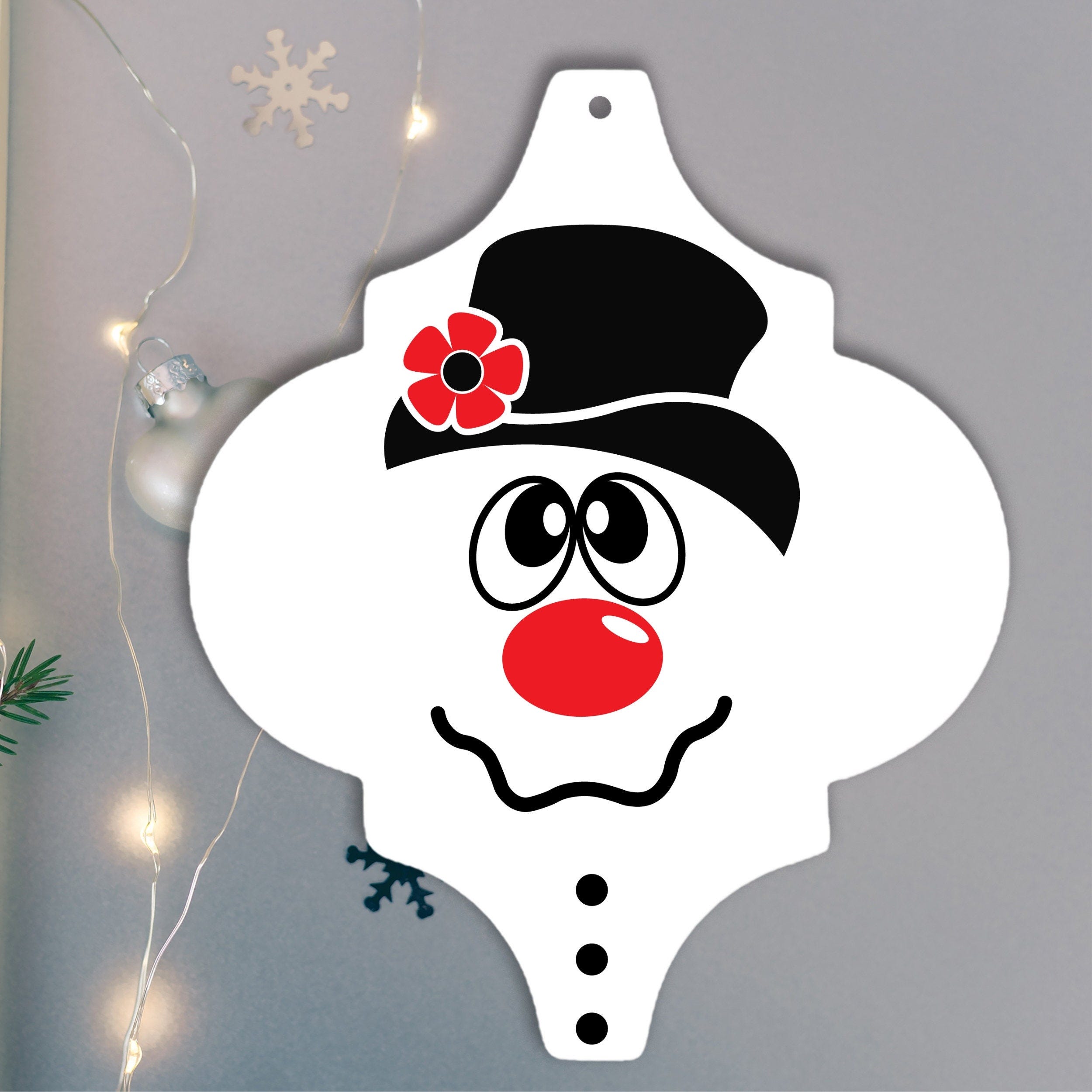 Snowman Face | Christmas Arabesque Tile Ornament | svg png jpg | Lowes Ornament Graphic Clipart | Instant Download | Digital File