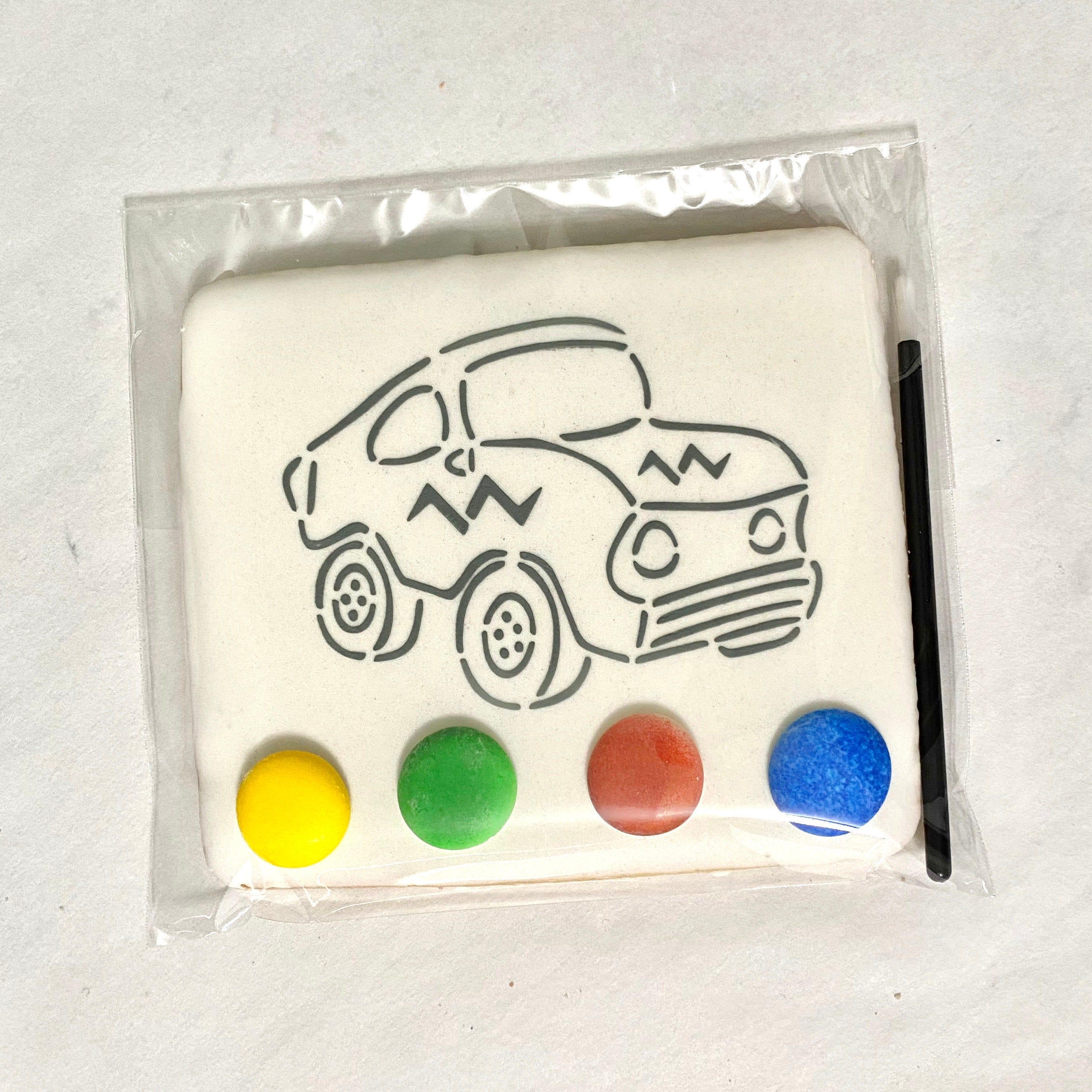 Paint Your Own Race Car Cookie,  Race Car Kids Birthday Party Crafts, Cookie Favors