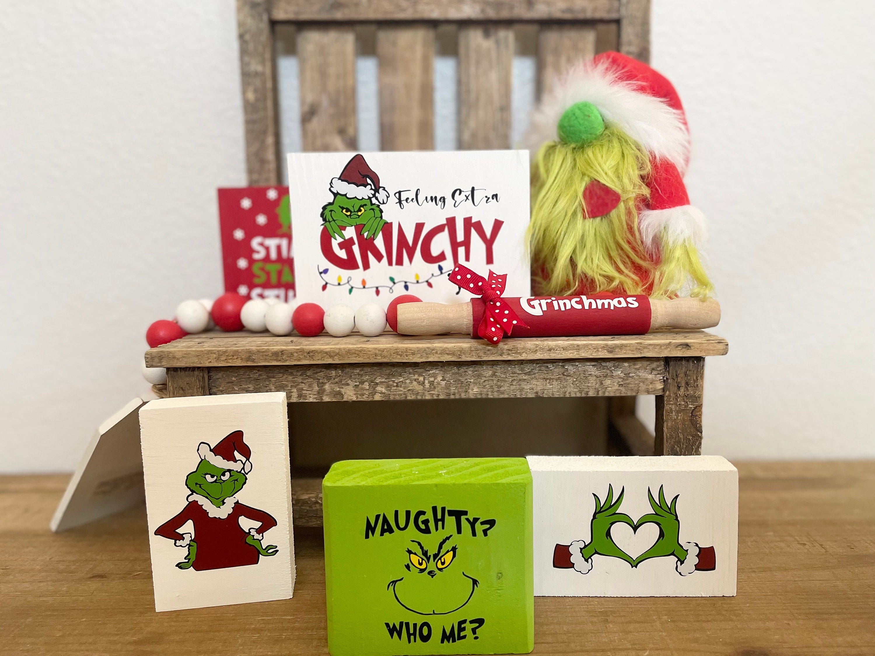 Grinch Tiered Tray Decor