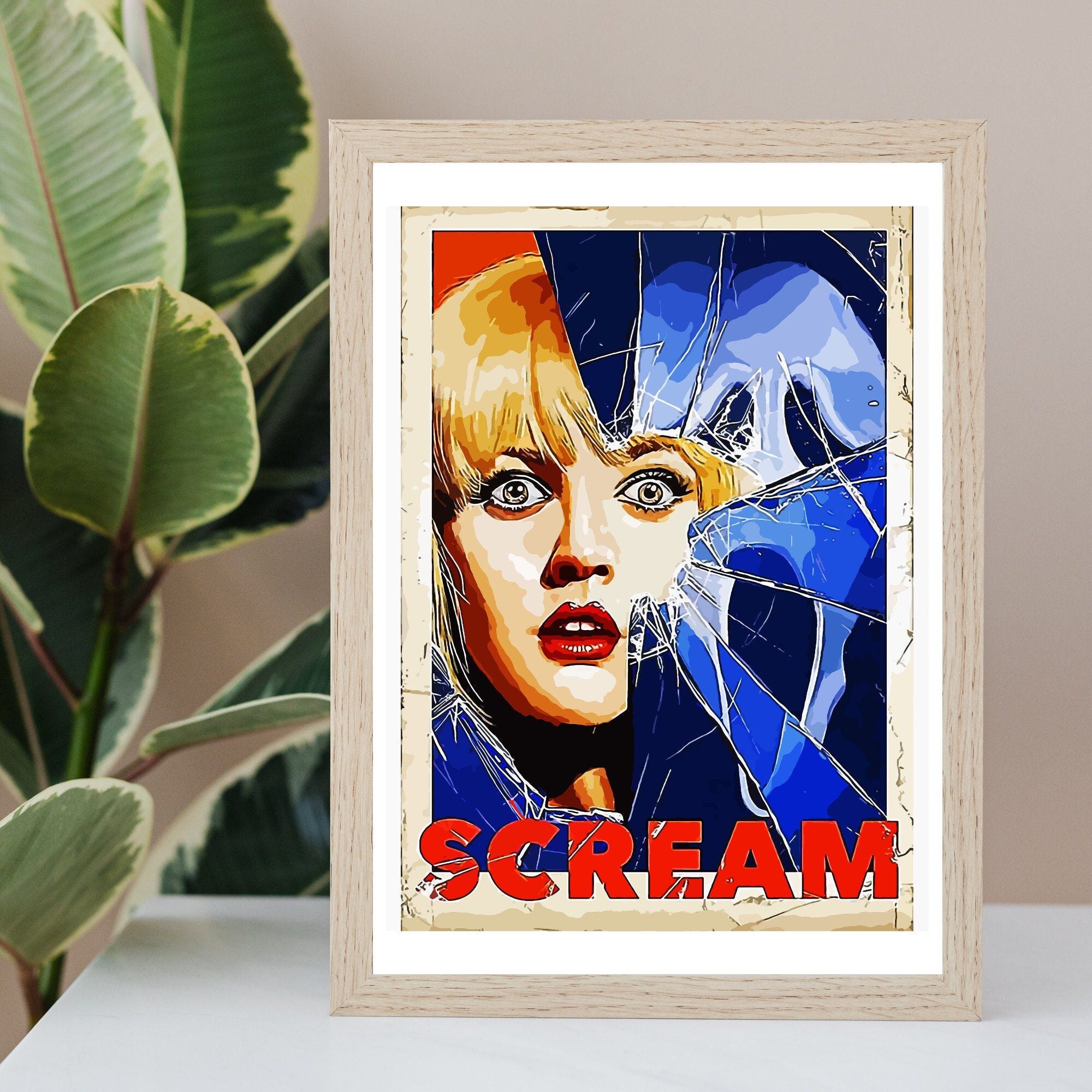 Scream Digital Art Poster Print | Printable Wall Art | Horror Movie Photo. Horror Movie Gifts | Digital Download
