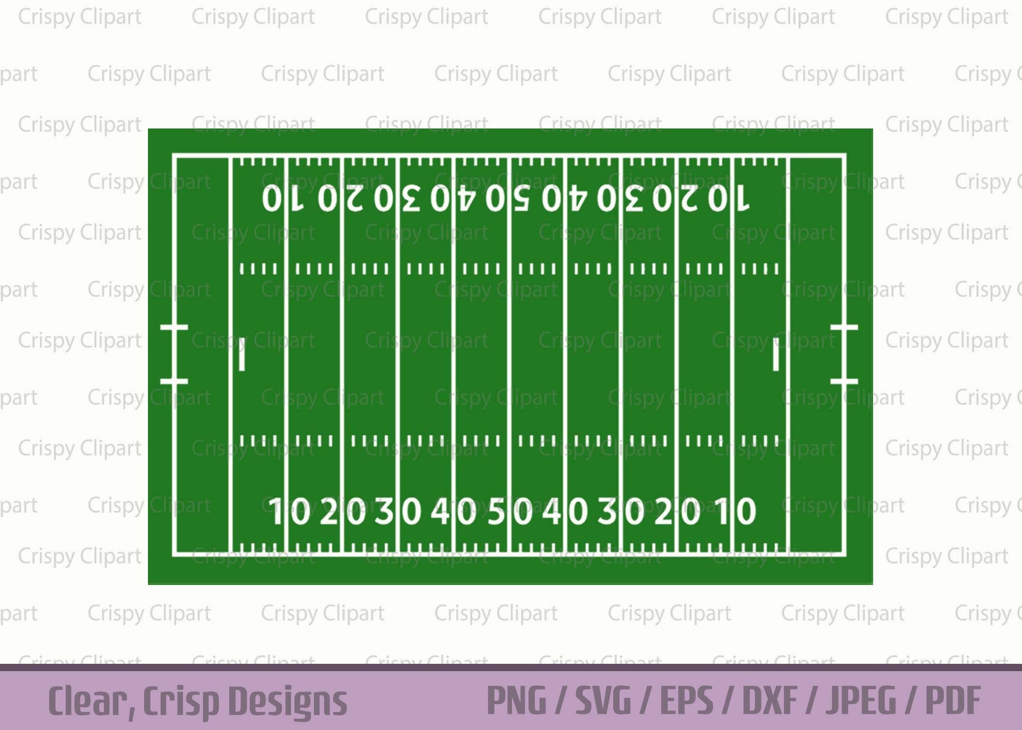 Football Field SVG Cut File, American Football Clipart PNG, Green Sports Field Vector Art, Yard Line, Instant Digital Download