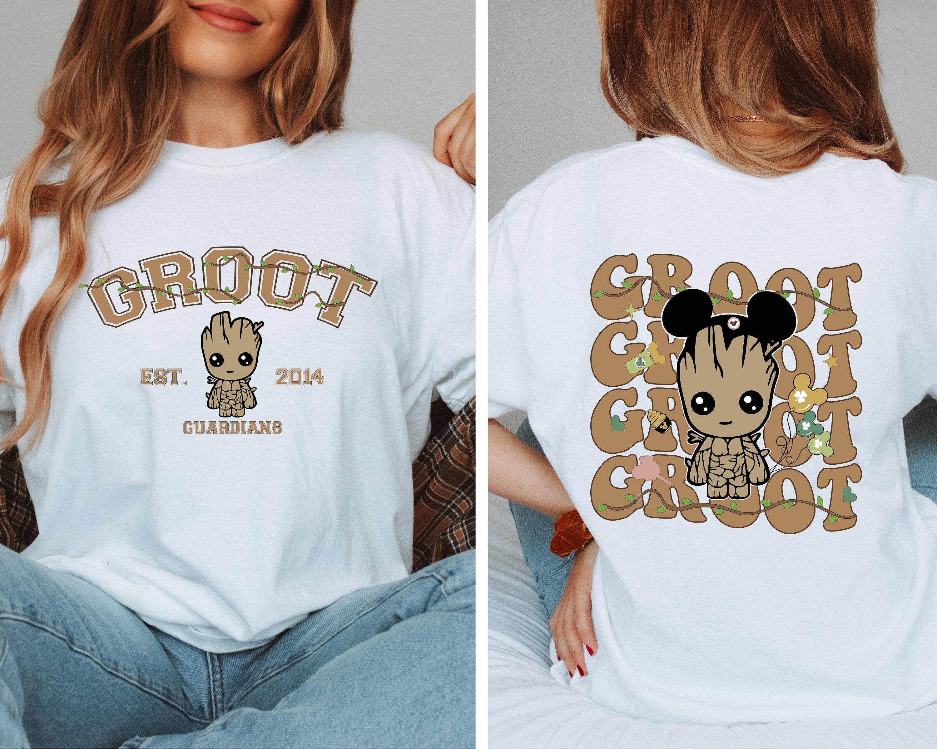 Two-sided I am Groot Shirt, Vintage Retro Cute Groot Guardians of The Galaxy Shirt, Groot Disney Shirt, WDW Disneyland Trip Shirt