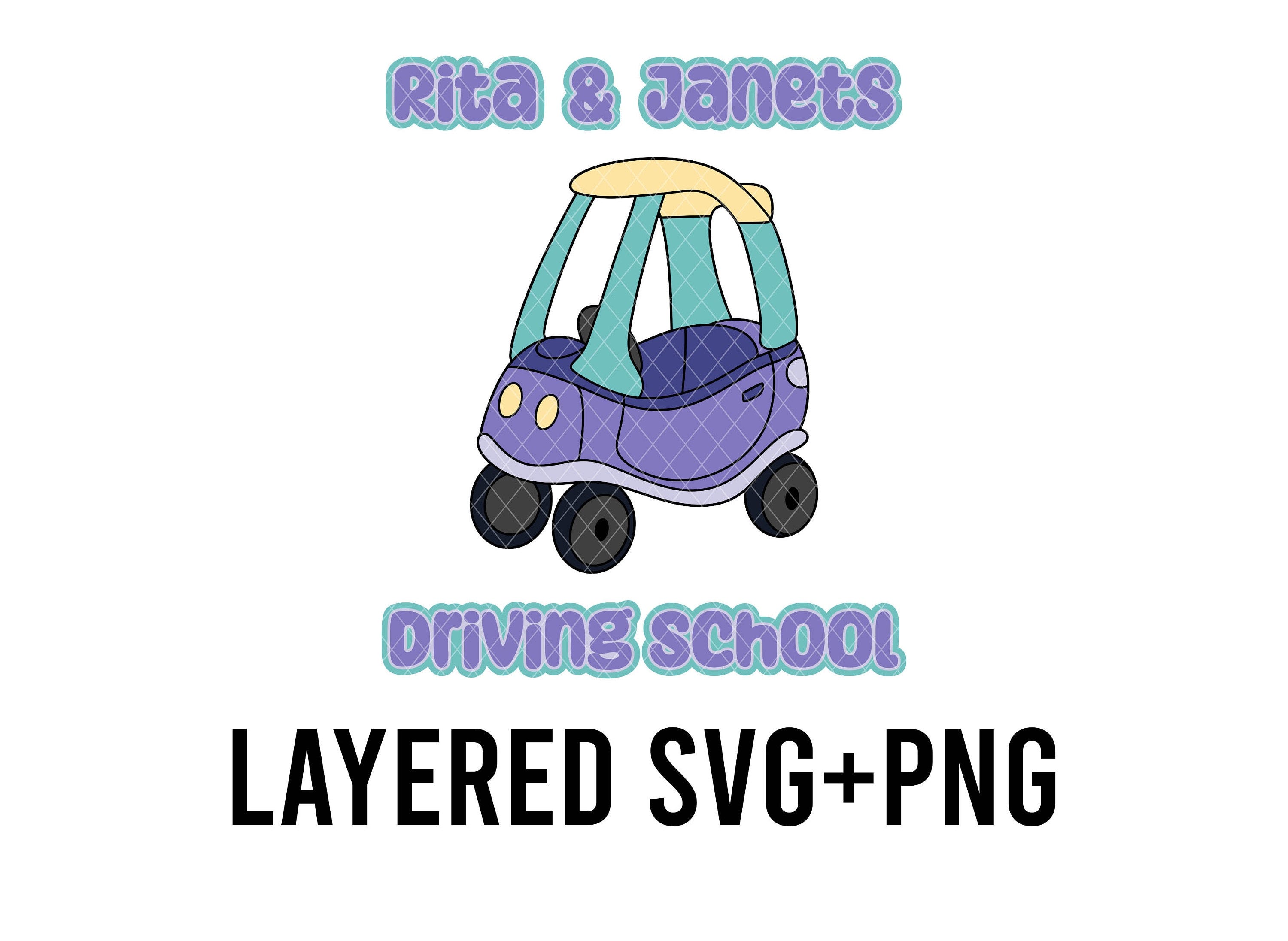Rita & Janet Blue Dog Layered SVG + PNG