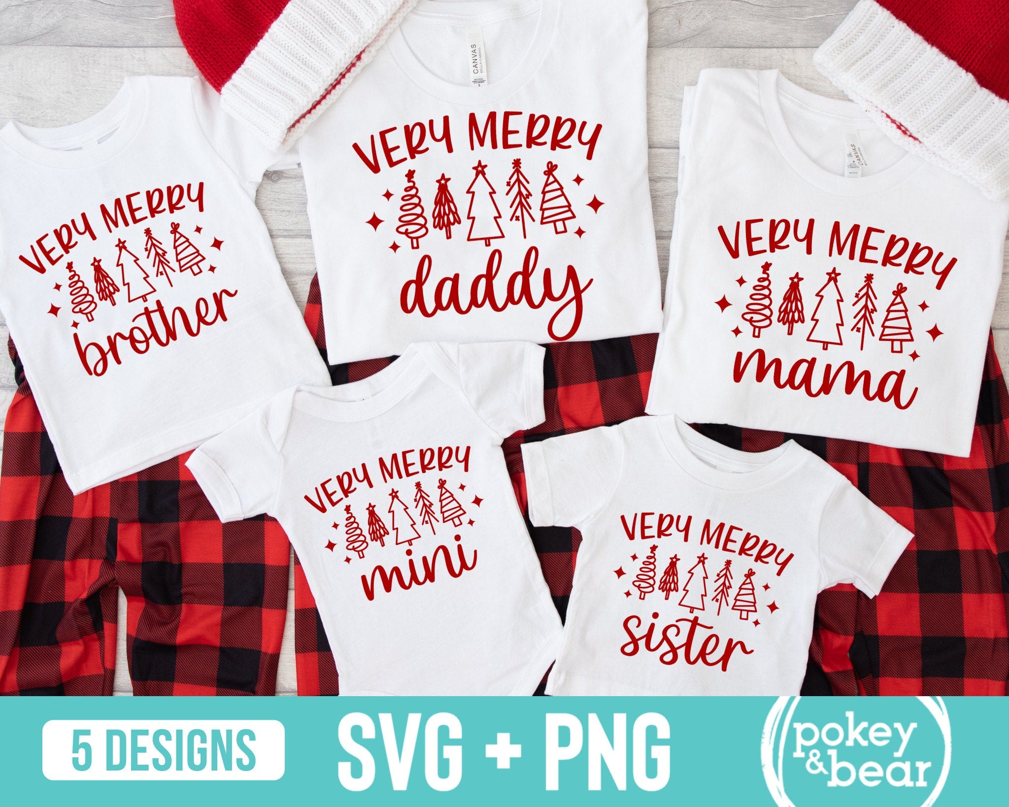 Matching Family Christmas Svg Bundle Very Merry Mama Svg Christmas Shirts Svg Holiday Pajamas Svg Mommy And Me Png Sublimation Designs
