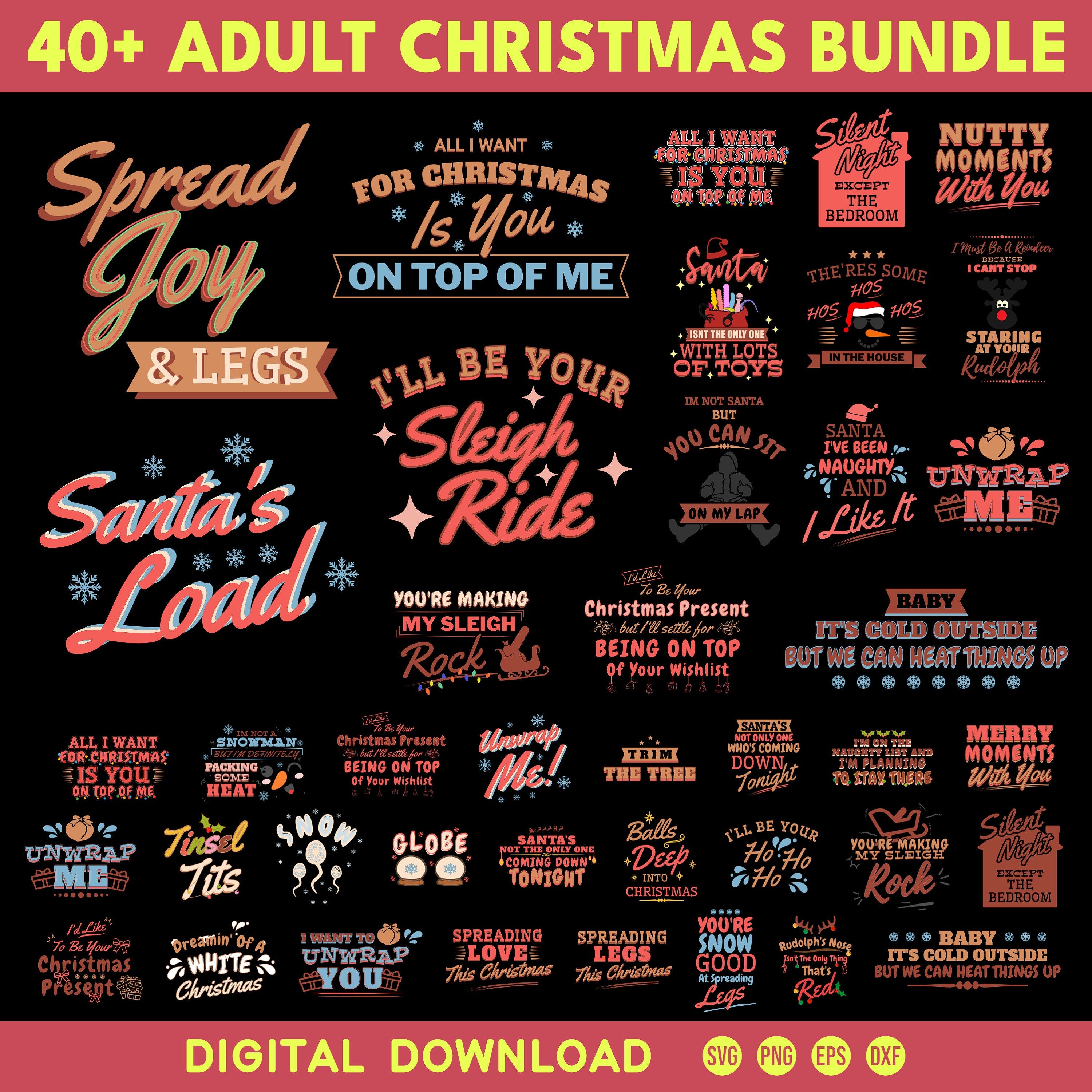 Adult Christmas Png Bundle, Dirty Christmas Svg, Funny Christmas Quotes, Trendy Christmas Svg, Adult Humor Svg, Christmas Couple Png