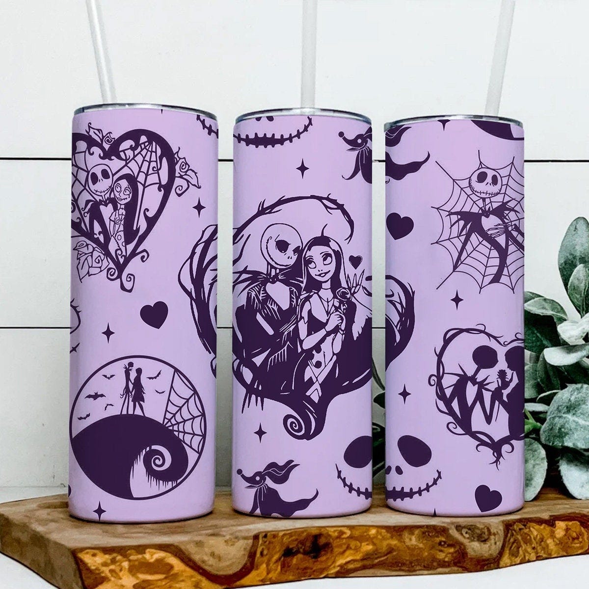 Jack And Sally 20oz Tumbler Wrap Png, Nightmare Before Christmas Characters Tumbler Png, Sublimation Instant Download, Instant Download
