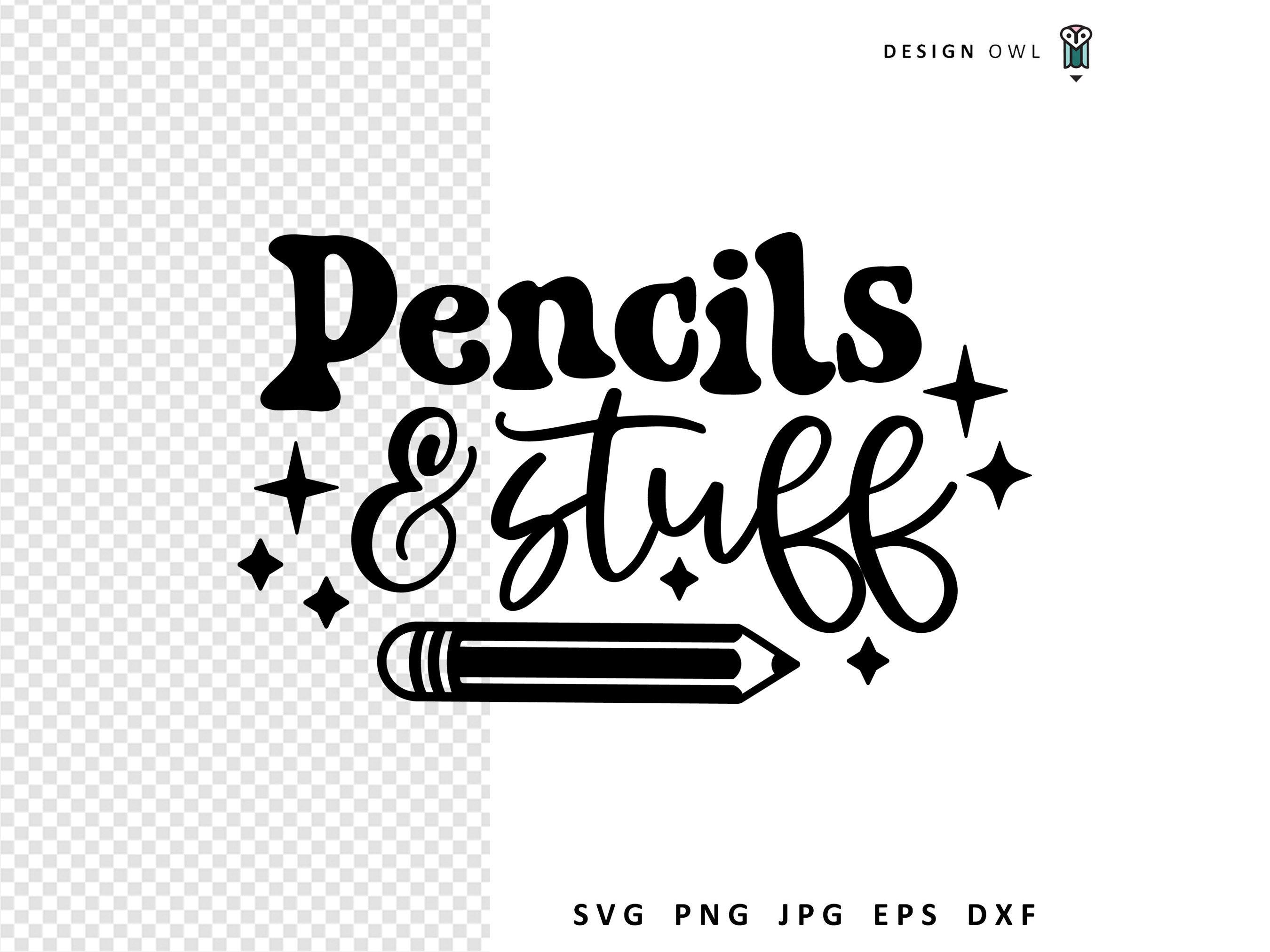 Pencils and Stuff SVG File, Pencil Case Design, Digital Download, Cut files for Cricut, Craft room organisation, Classroom SVG