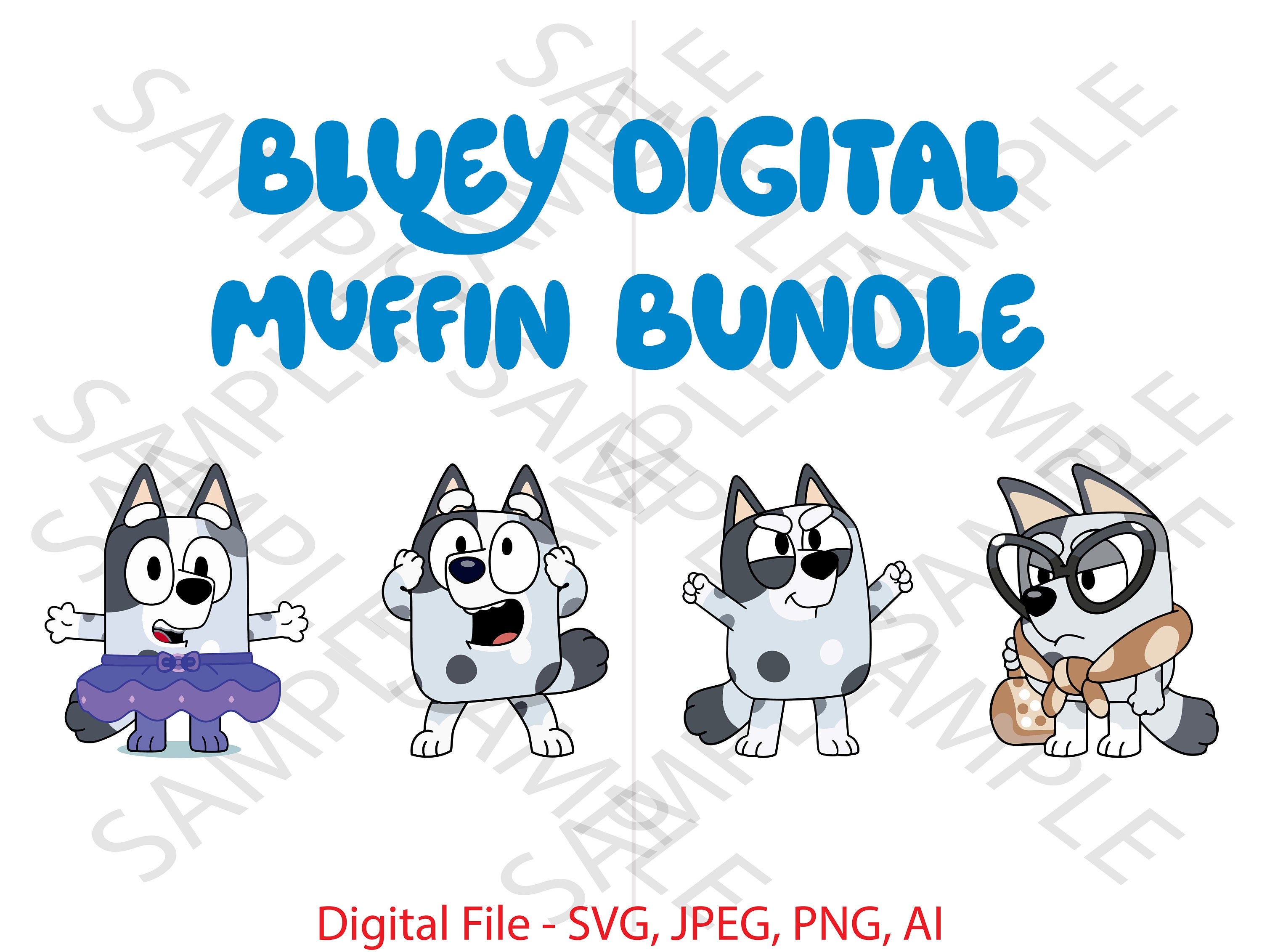 Muffin Bundle, Muffin SVG, Bluey Show, Bluey SVG, Muffin Bluey, Cartoon, Vinyl Cutting, Cricut, Custom Muffin, Custom Bluey