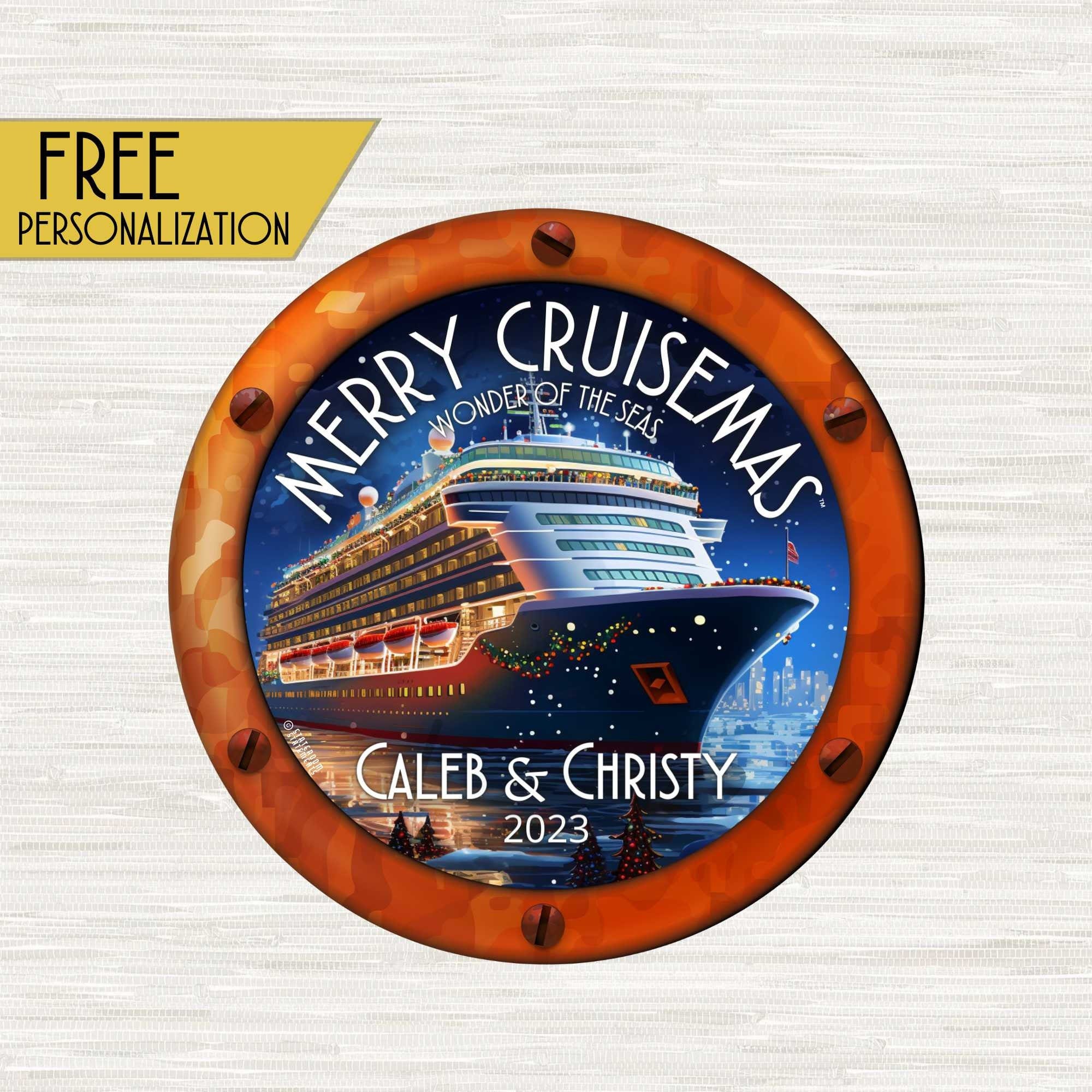 Holidays at Sea - Personalized Cruise Door Magnet | Christmas Cruise Decoration | Holiday Cruise Decoration