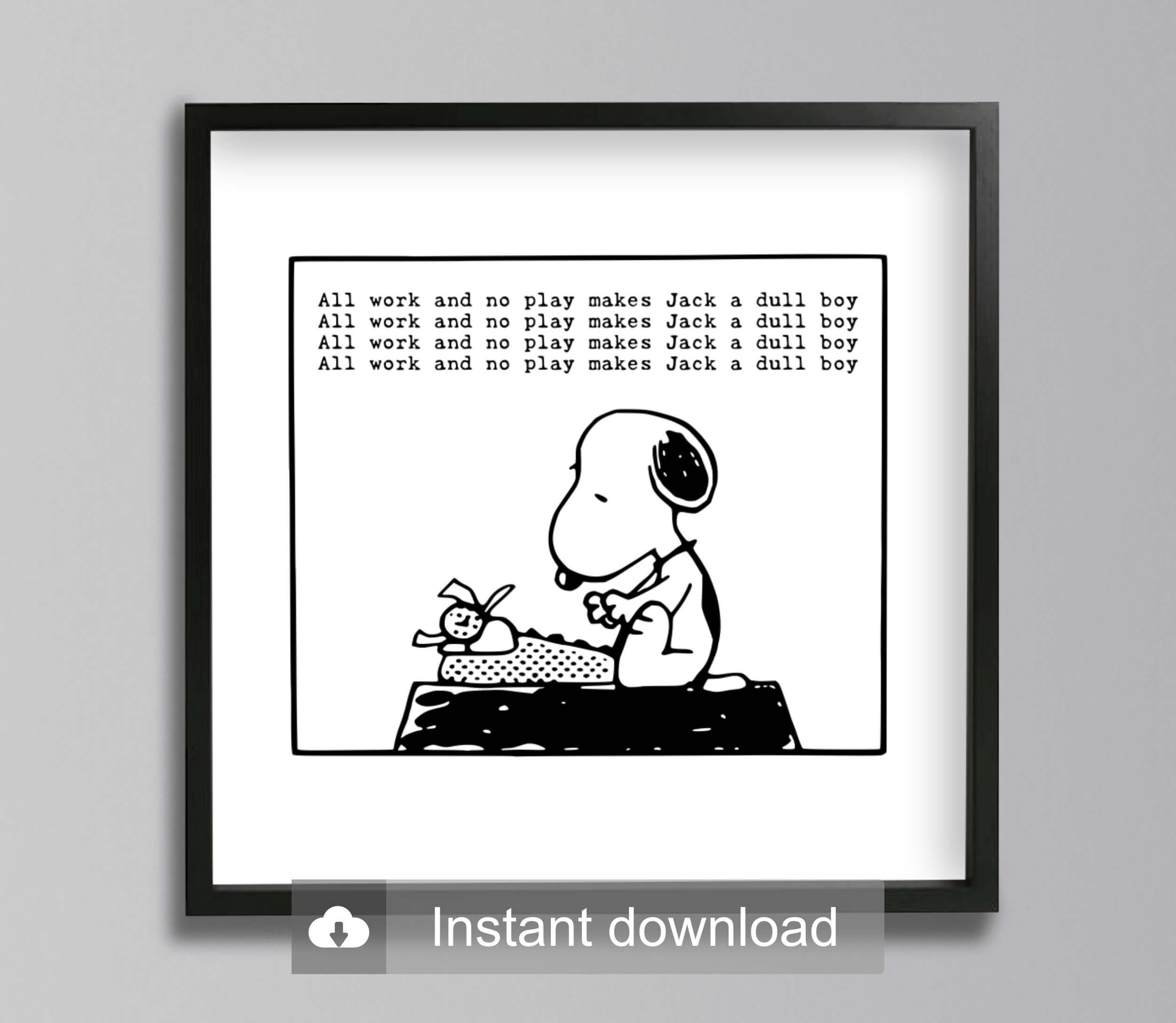 Snoopy X The Shining Wall Art | Customizable Peanuts, Charlie Brown Digital Print Instant Download
