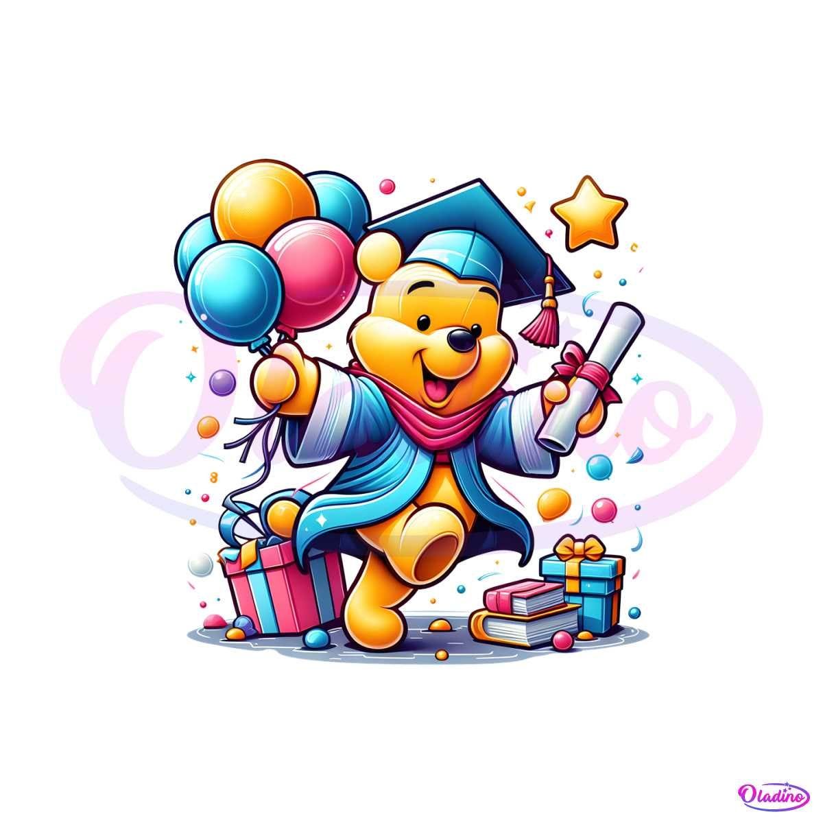 Funny Winnie The Pooh Graduation PNG