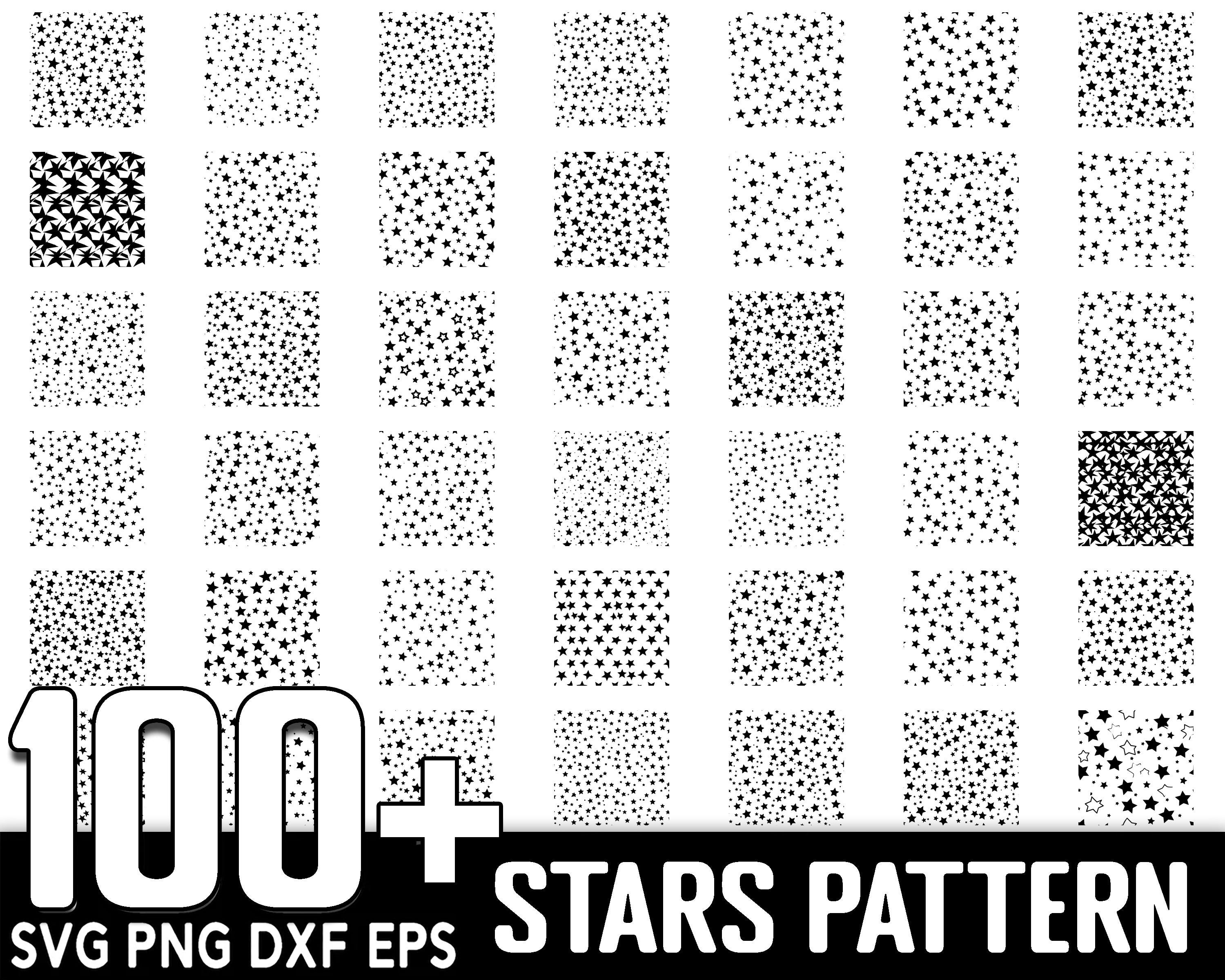 100+ Stars pattern Seamless Pattern SVG Bundle, Instant Digital Download, PNG, SVG Cut Files