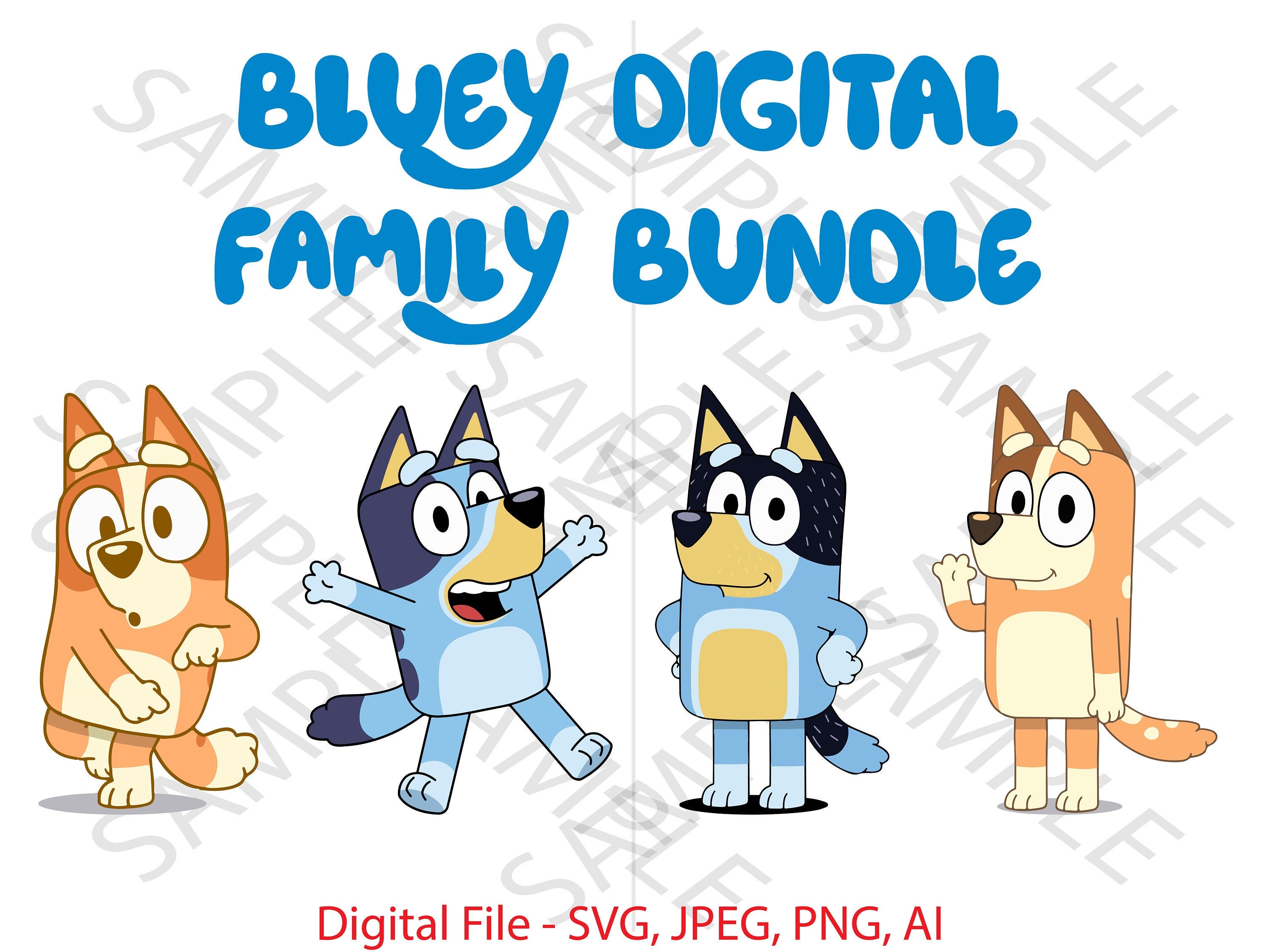 Bluey Show Family Bundle, Bingo and Bluey Family, Bluey, Bluey Parents SVG Bundle, Bluey Show SVG Bundle, Cartoon, Vinyl Cutting, Custom,