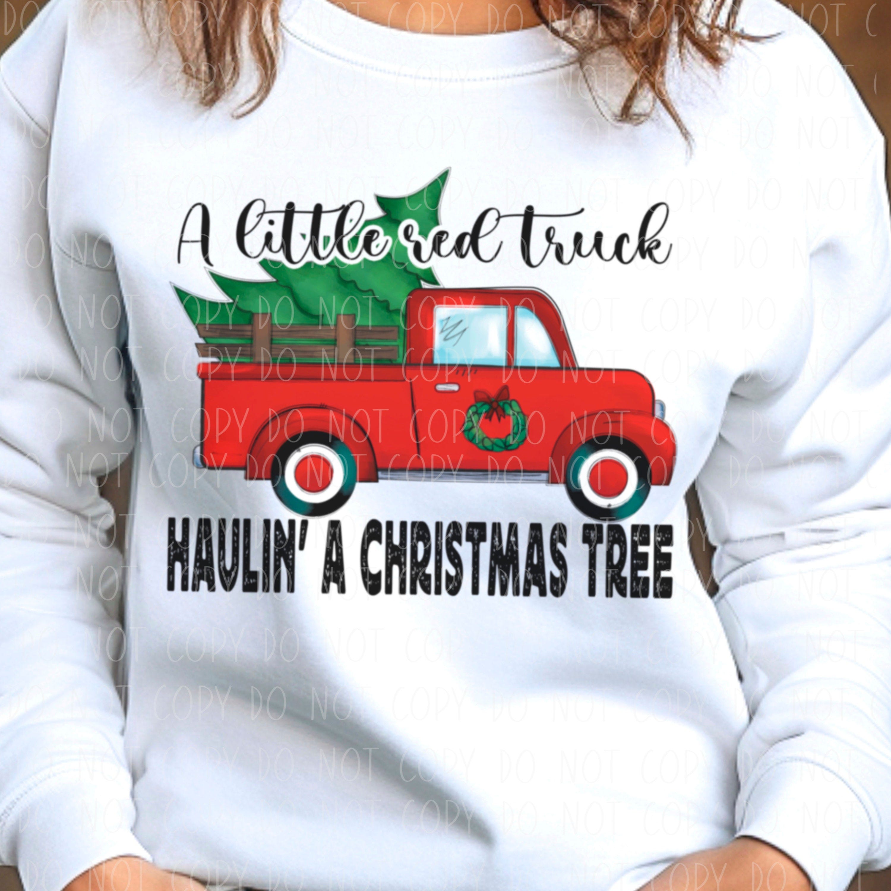 A little red truck haulin’ a Christmas tree PNG SVG, Christmas clipart, antique truck, digital download, instant download, tshirt design