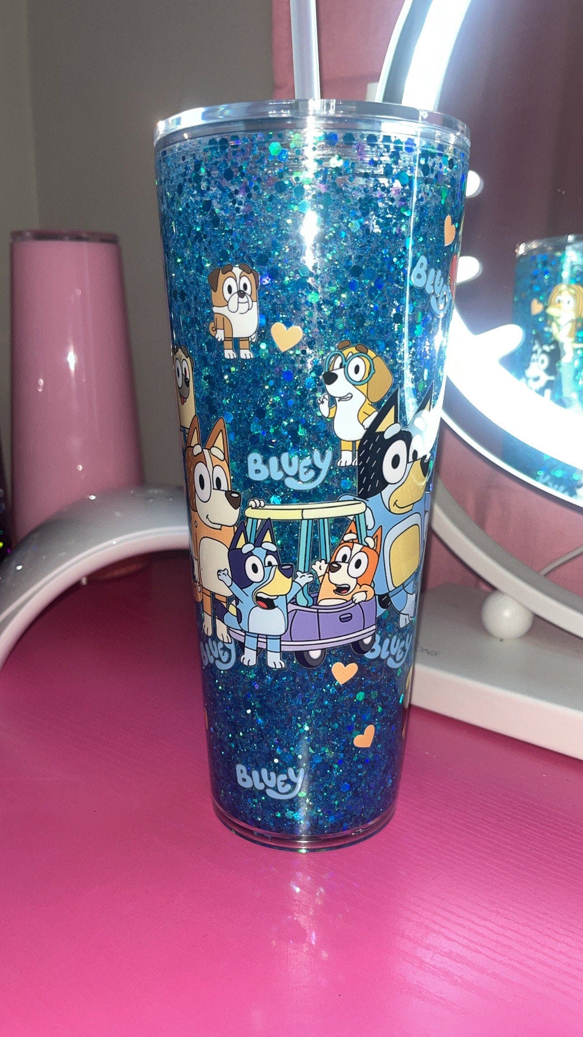 bluey snow globe tumbler