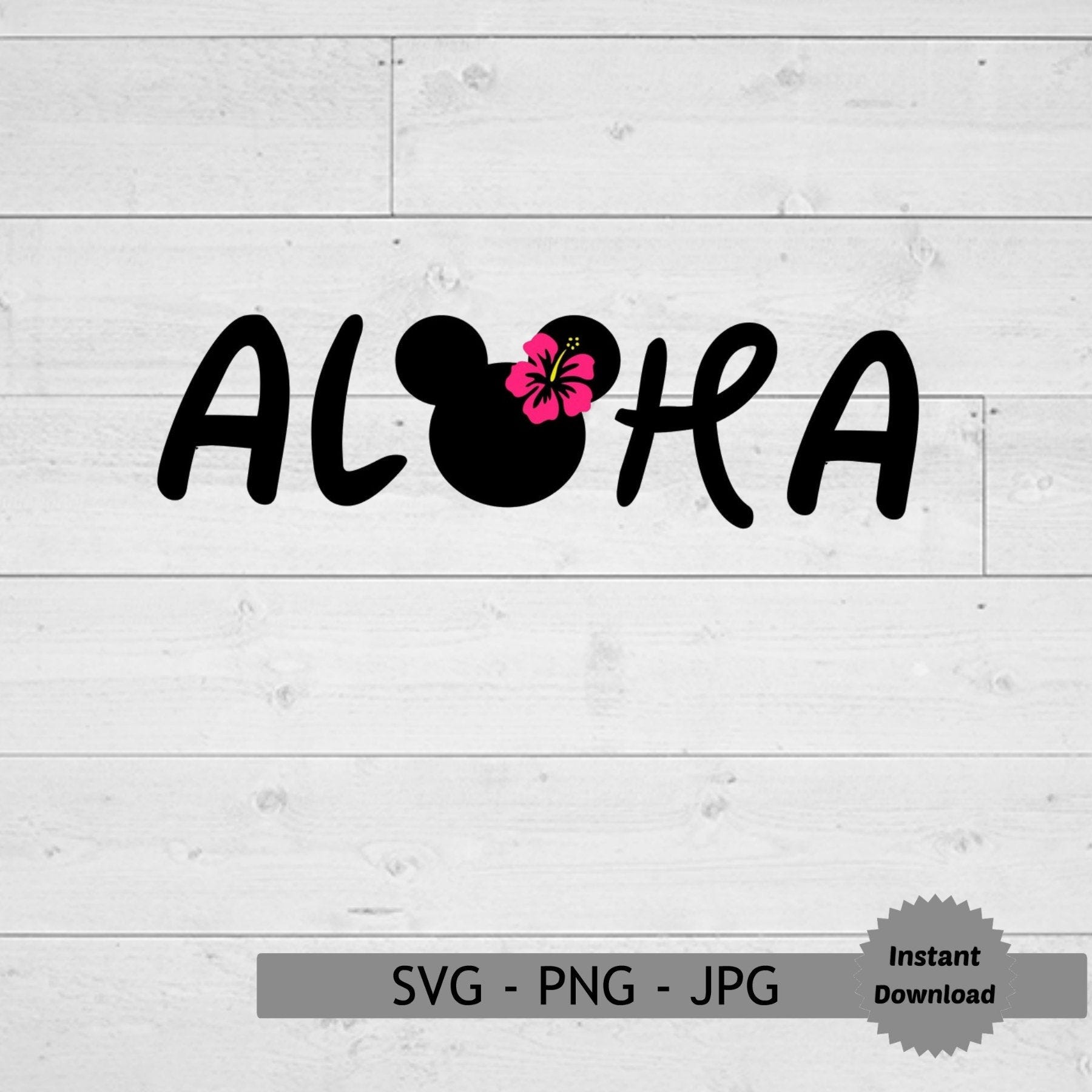 Aloha Mouse svg, Aloha svg, Mouse svg, Hawaii svg, Mouse head svg, Mouse Ears svg, INSTANT DOWNLOAD cut file