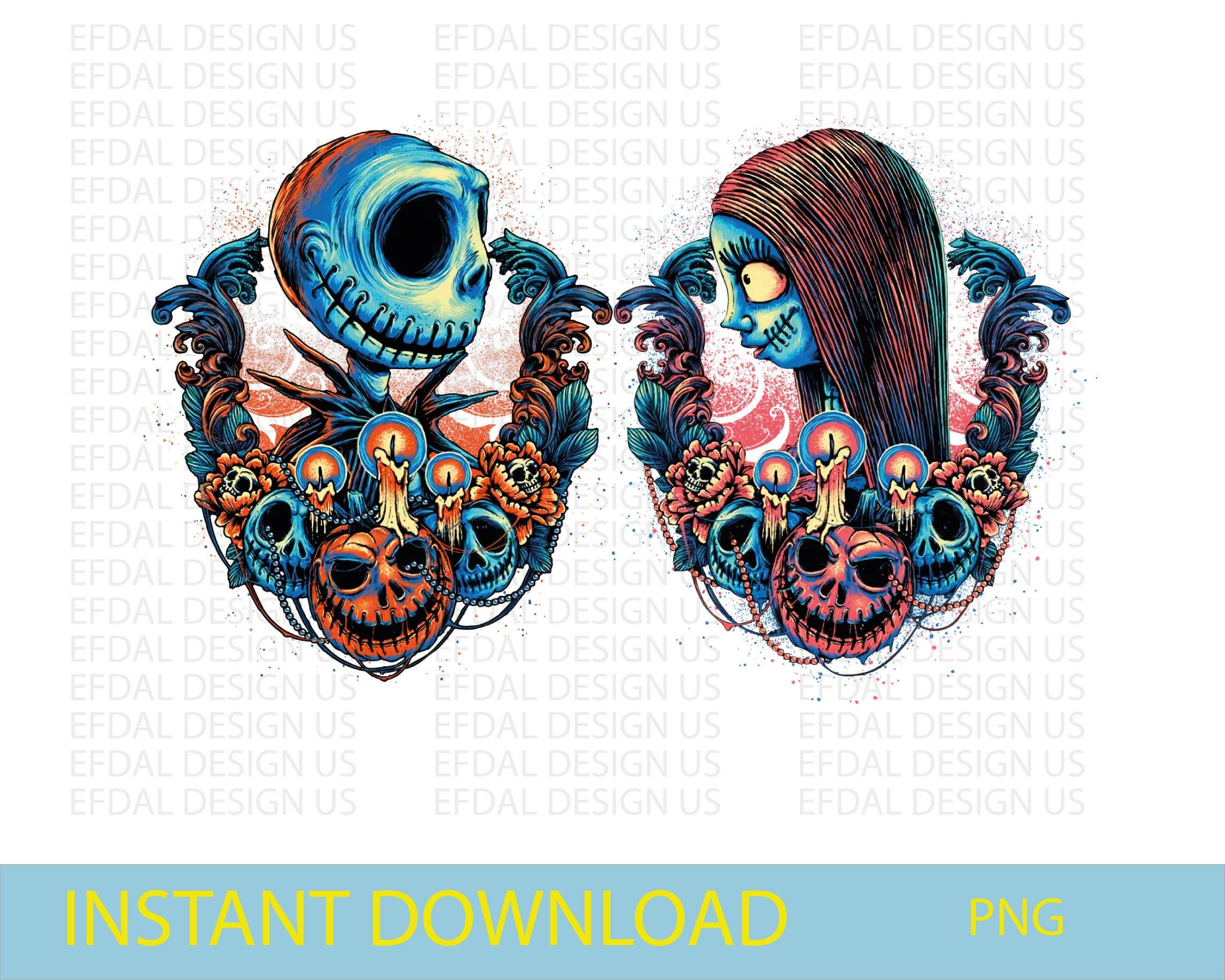 The Nightmare Before Christmas PNG Bundle Sublimation, Spooky Vibes, Halloween Clipart, Love Nightmare PNG for Tshirt Mug Digital Download