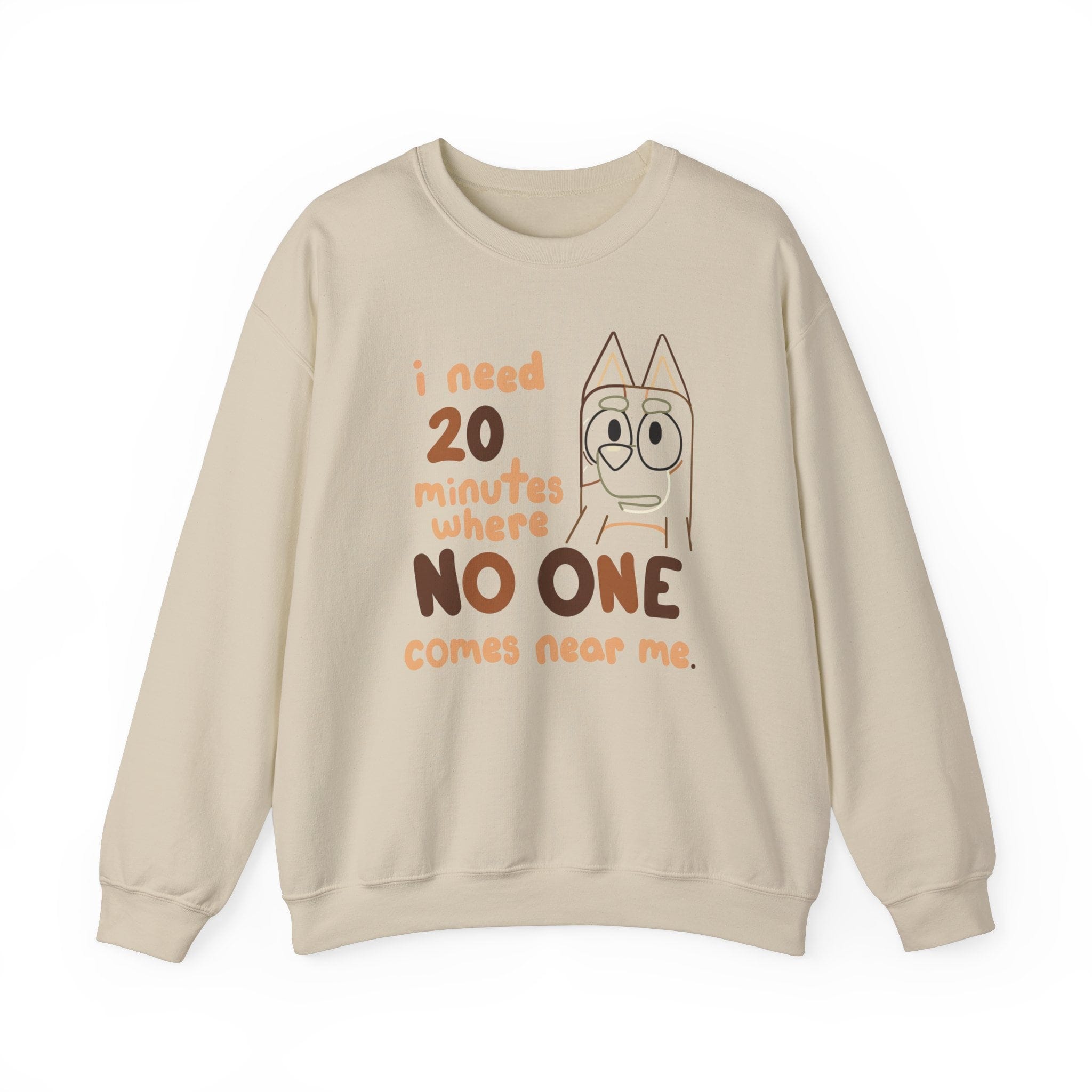 I Need 20 Minutes Chilli Outline ( Bluey Mom ) Heavy Blend Crewneck Sweatshirt