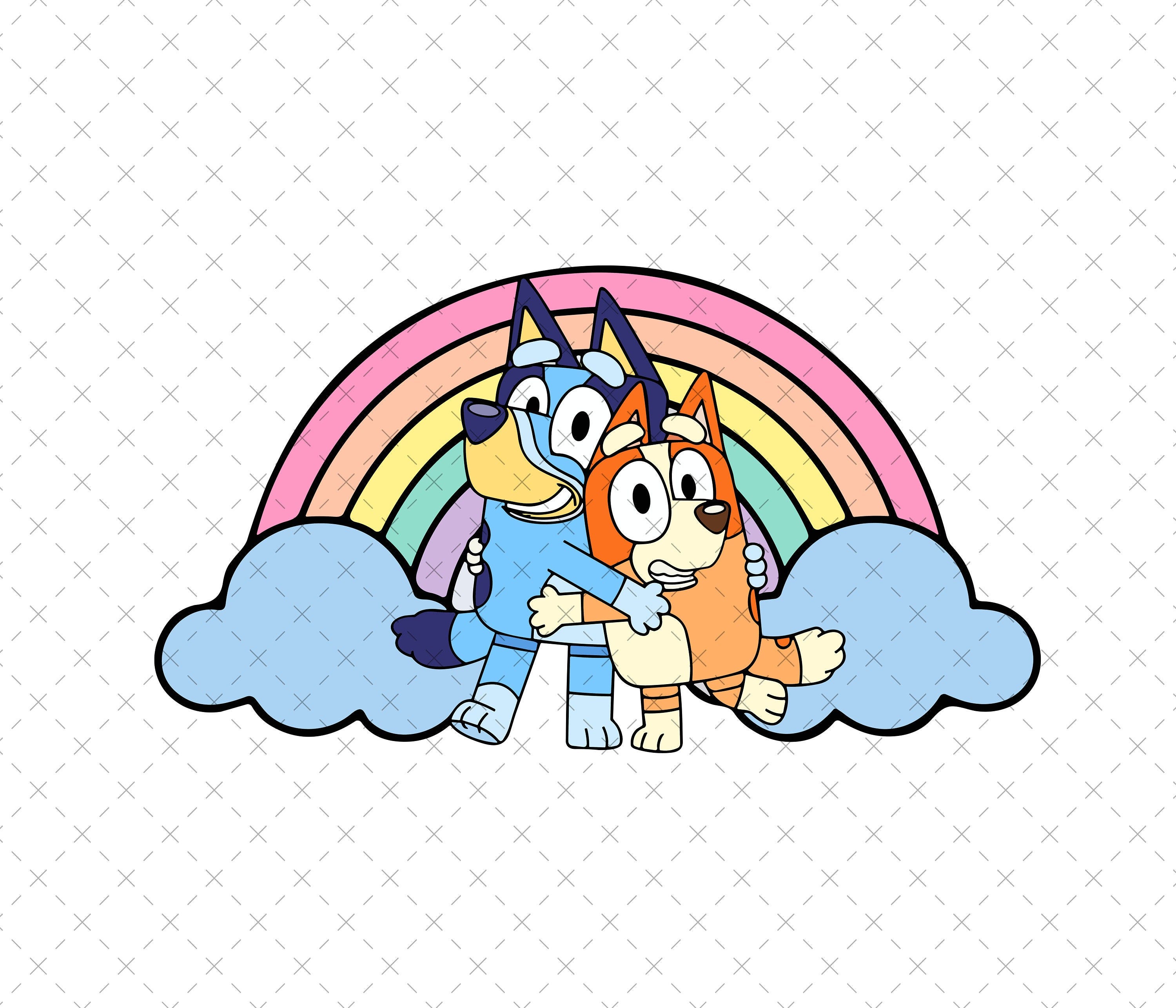 Bluey Rainbow Png, Bluey Friends Png, Bluey Png, Bluey Birthday Png, Bingo Png, Bluey Family Png, Bluey and friends Png