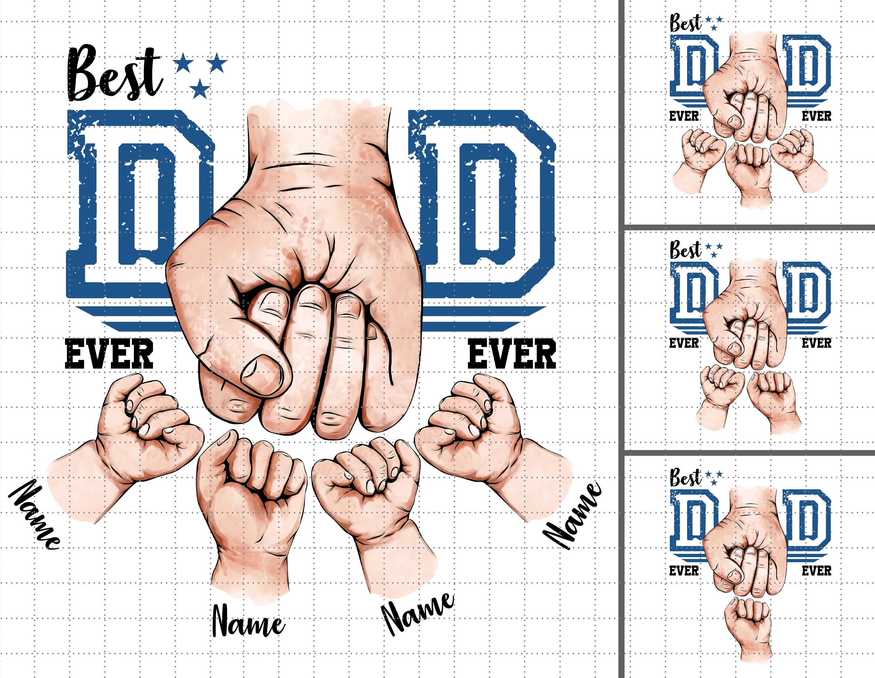 Personalized Best Dad Ever Png, Fist Bump Set Png, America Flag Design, Happy Father