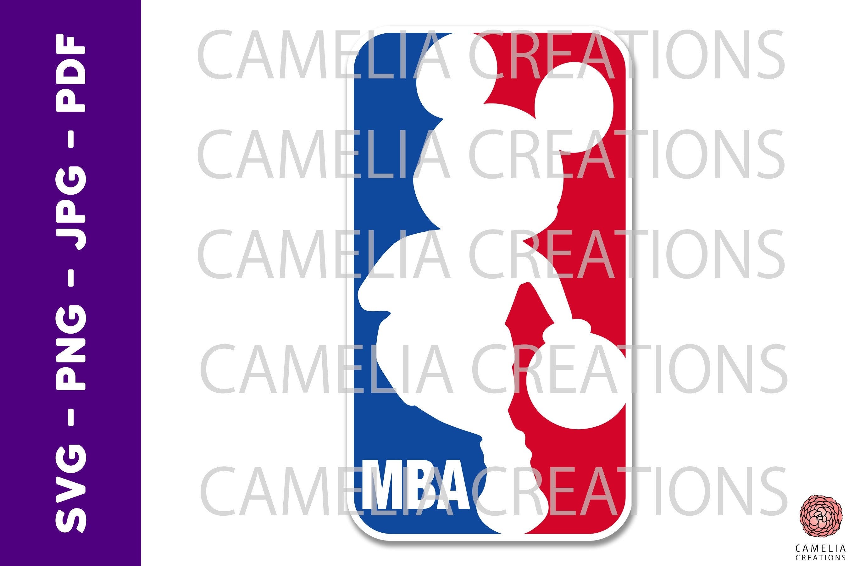 Mouse Basketball Association MBA Mickey Logo SVG *Download*