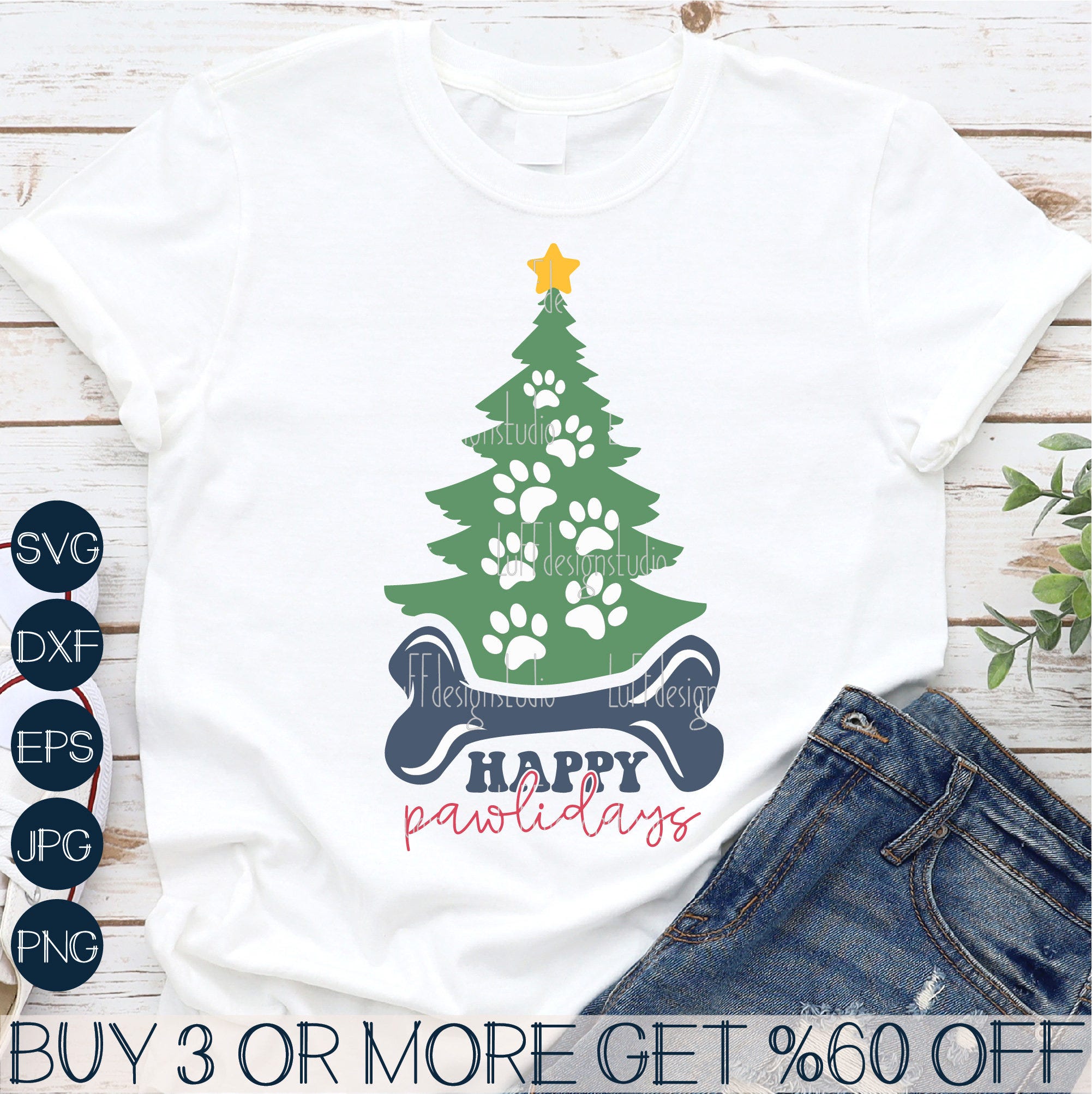 Dog Christmas SVG, Happy Pawlidays SVG, Dog Christmas Tree SVG, Dog Mom Svg, Dog Lover Png, Files for Cricut, Sublimation Designs Downloads