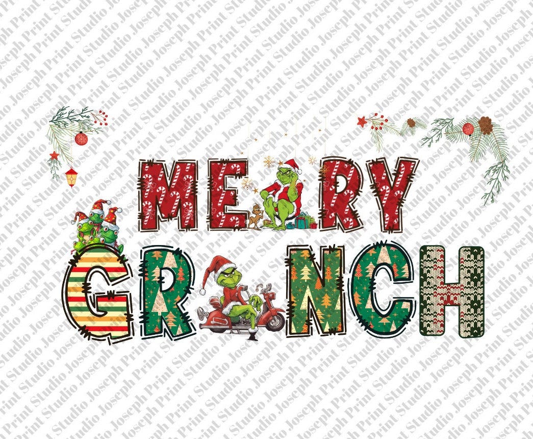 Merry Grnichmas Png, Grinch Christmas Ornament Sublimation PNG, Christmas PNG Digital File, Christmas Round Ornament png, Retro Grinc Png