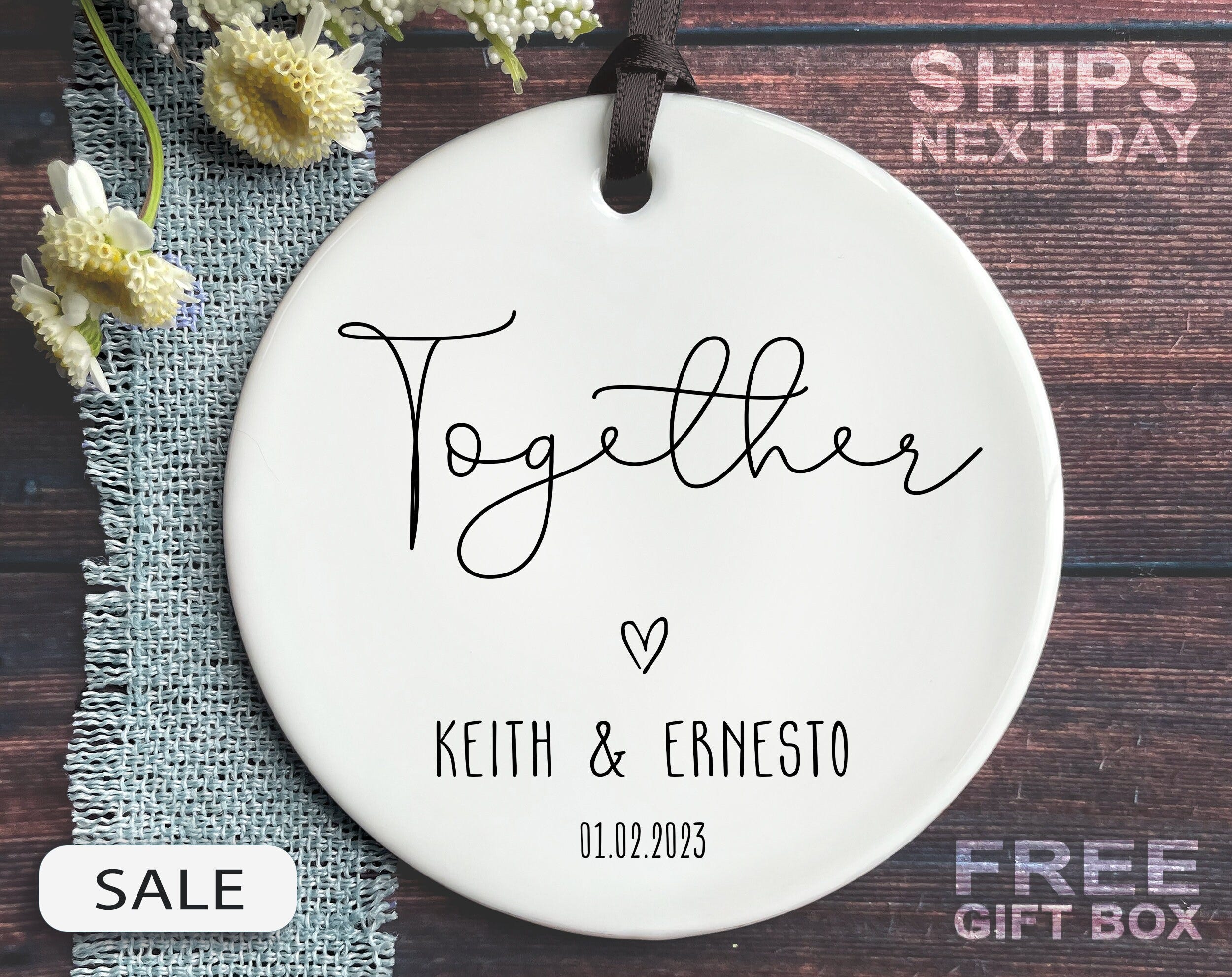 Together Christmas Ornament - Couples Christmas Together Ornament 2023