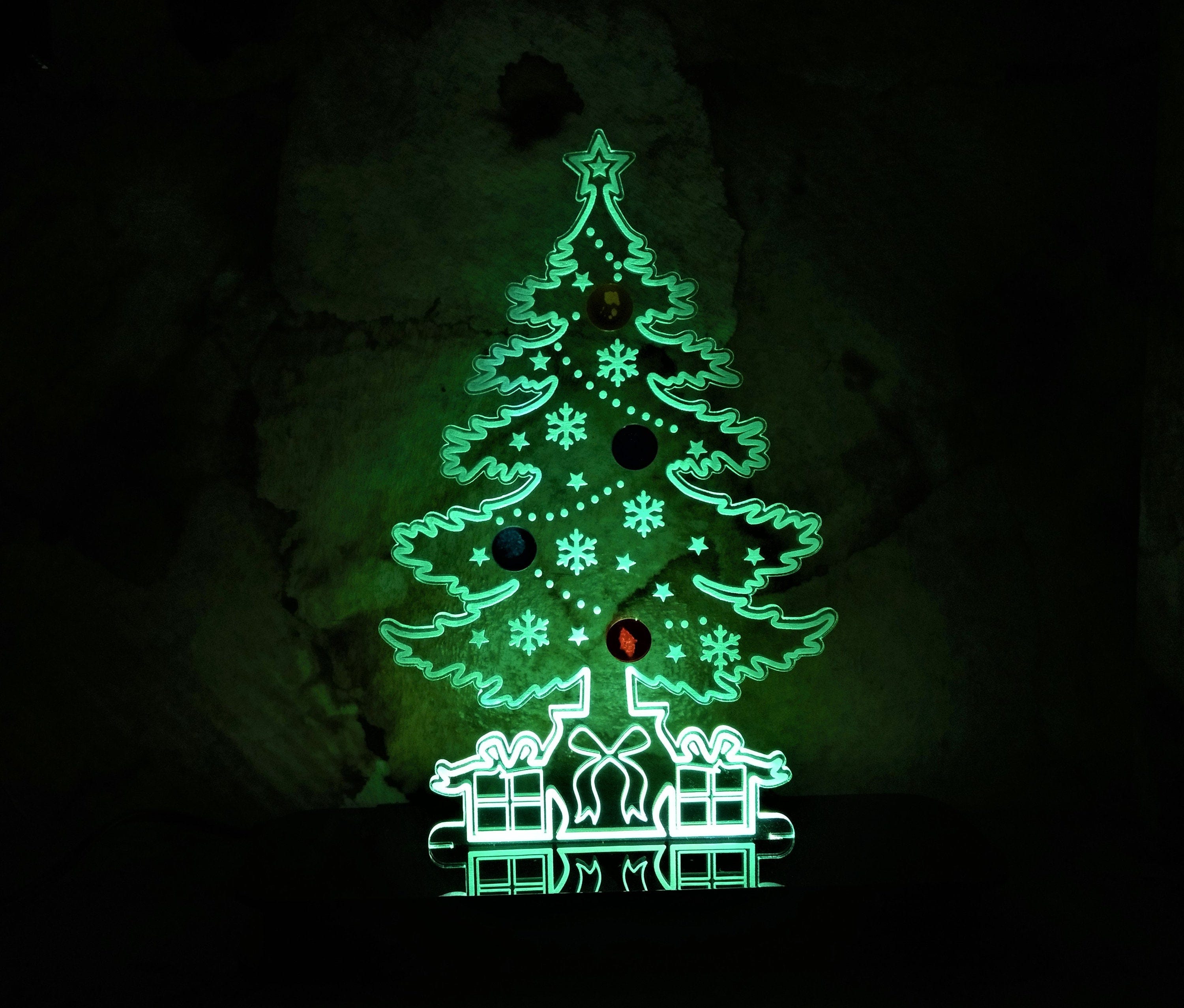 Christmas tree acrylic led lamp digital files dxf,cdr,svg,eps,ai Home Decor,laser cut files,cnc router, vector template,3D, xmas, santa