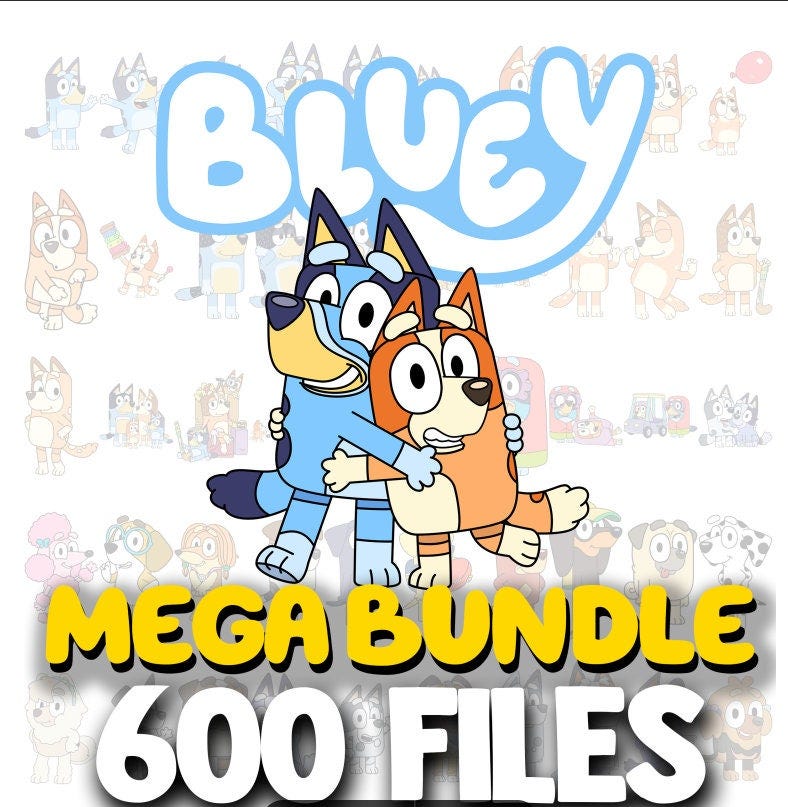 Mega Bluuey Bundle 1400+ Design, Bluuey Cut Files For Cricut, Bluuey Clipart, Bluuey And Biingo, Bluuey Family, Birthday, Digital Download